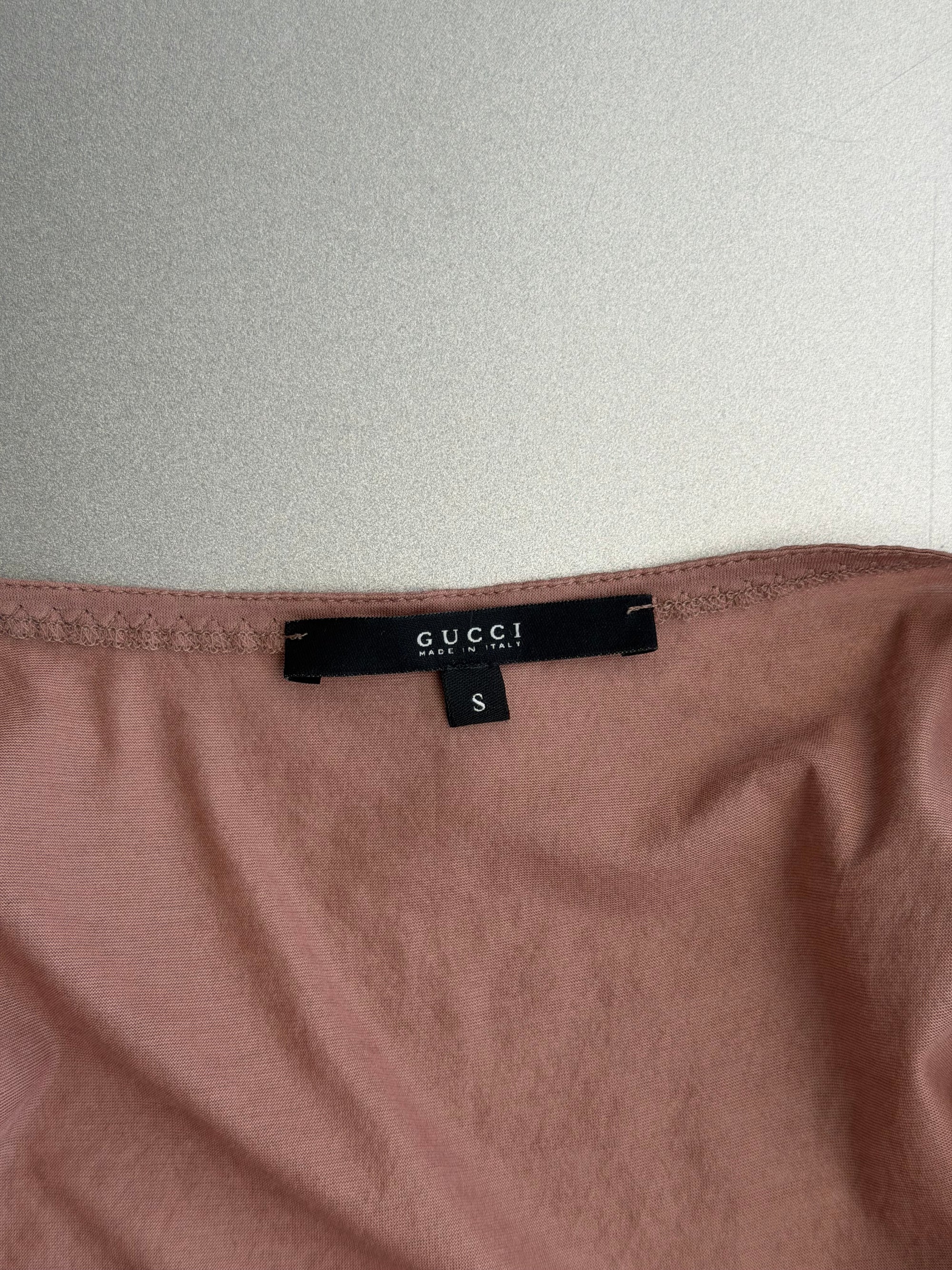 GUCCI BY TOM FORD S/S 2003 DUSTY PINK CUT OUT TOP