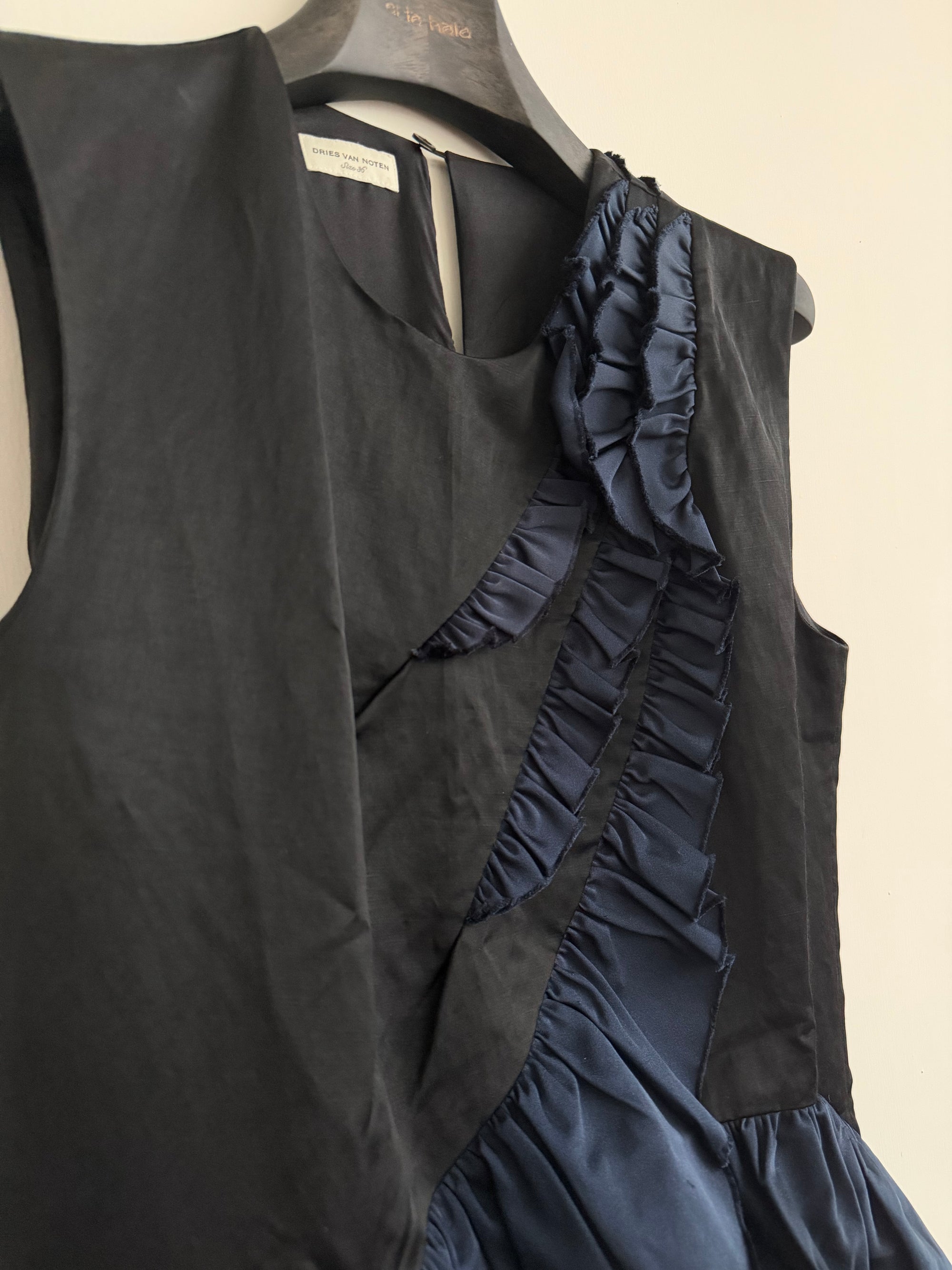 DRIES VAN NOTEN S/S 2001 FRILL ASYMMETRICAL TOP