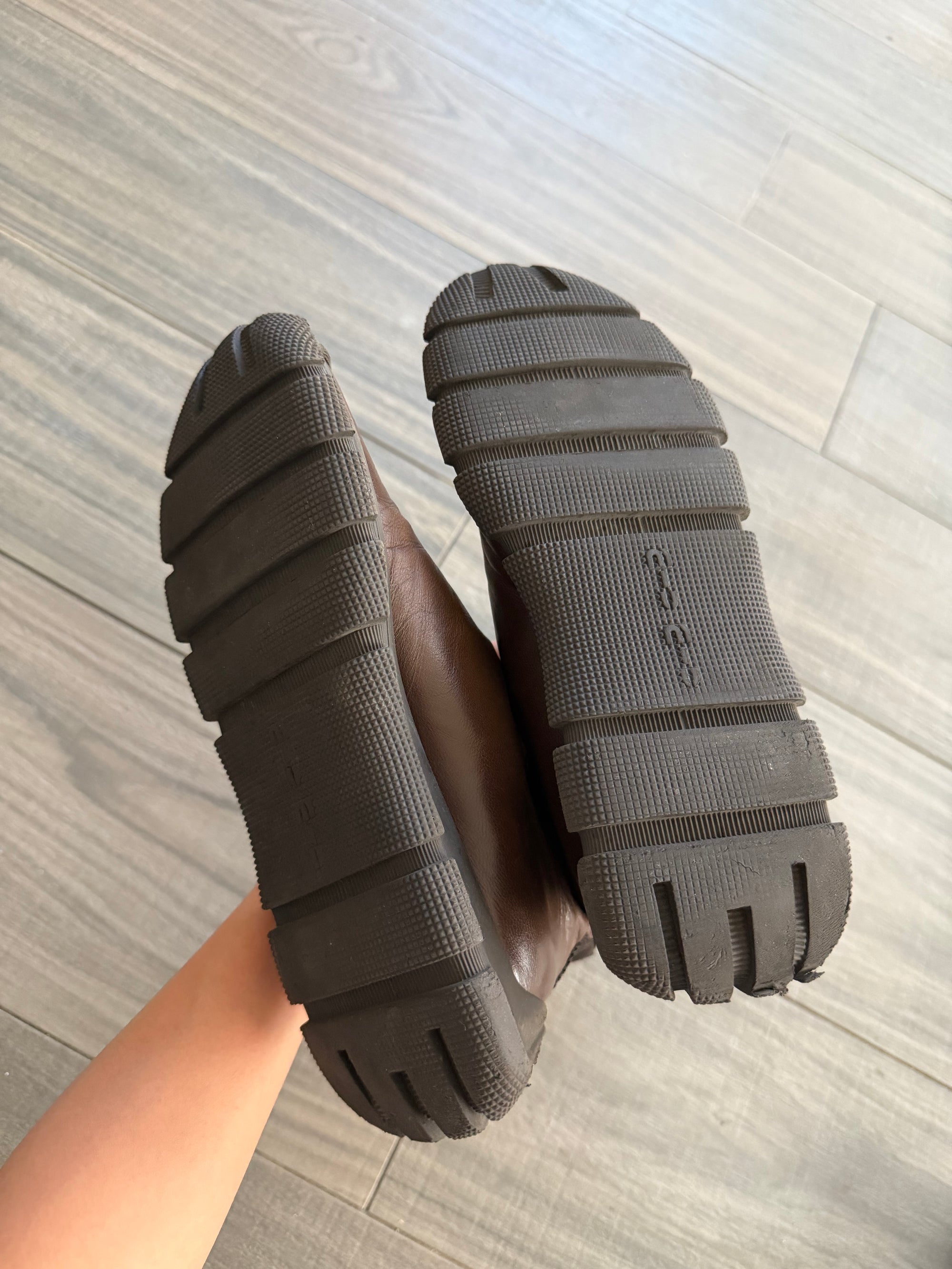 MIU MIU F/W 1999 UTILITARIAN LEATHER BOOTS