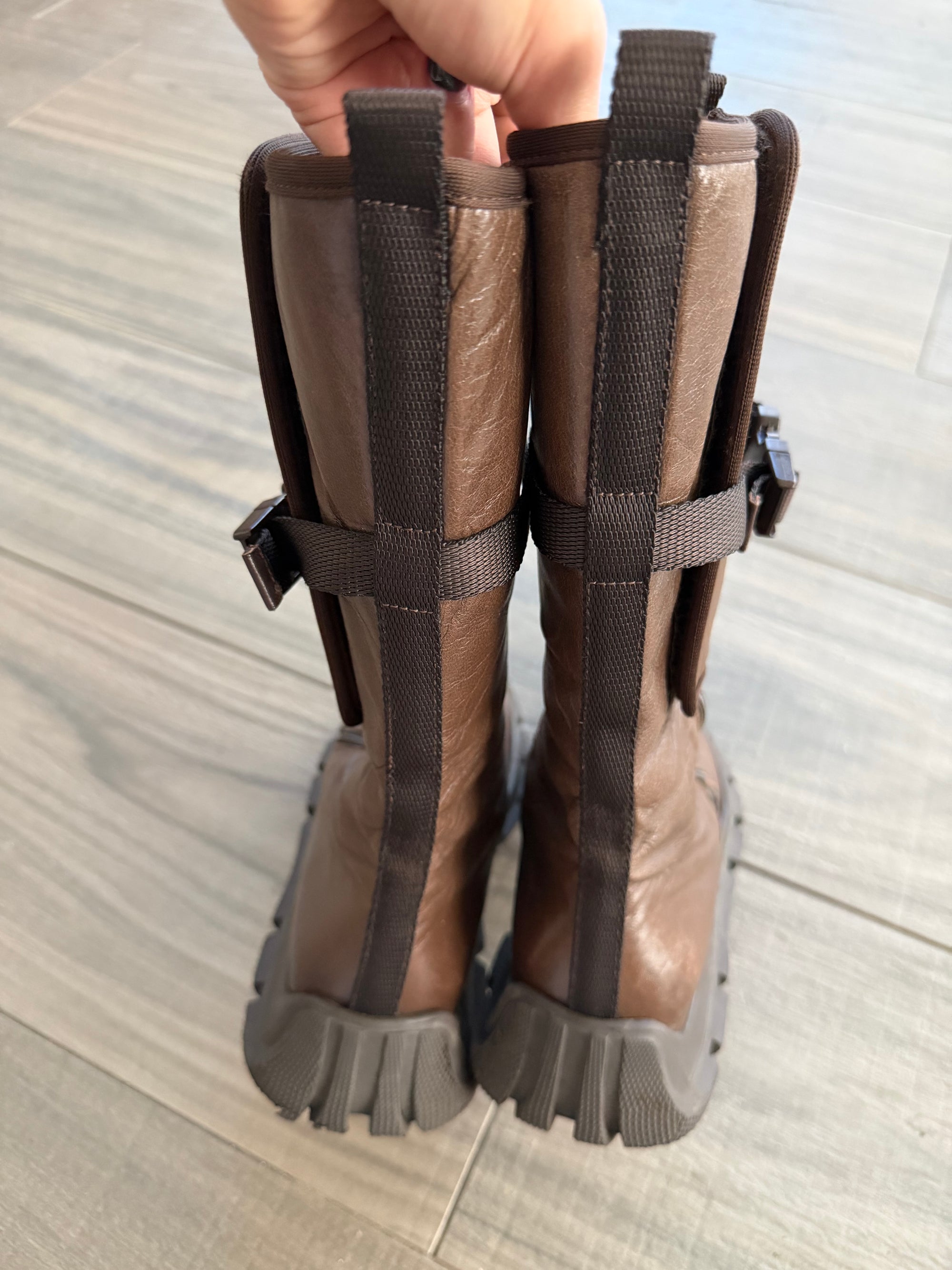 MIU MIU F/W 1999 UTILITARIAN LEATHER BOOTS