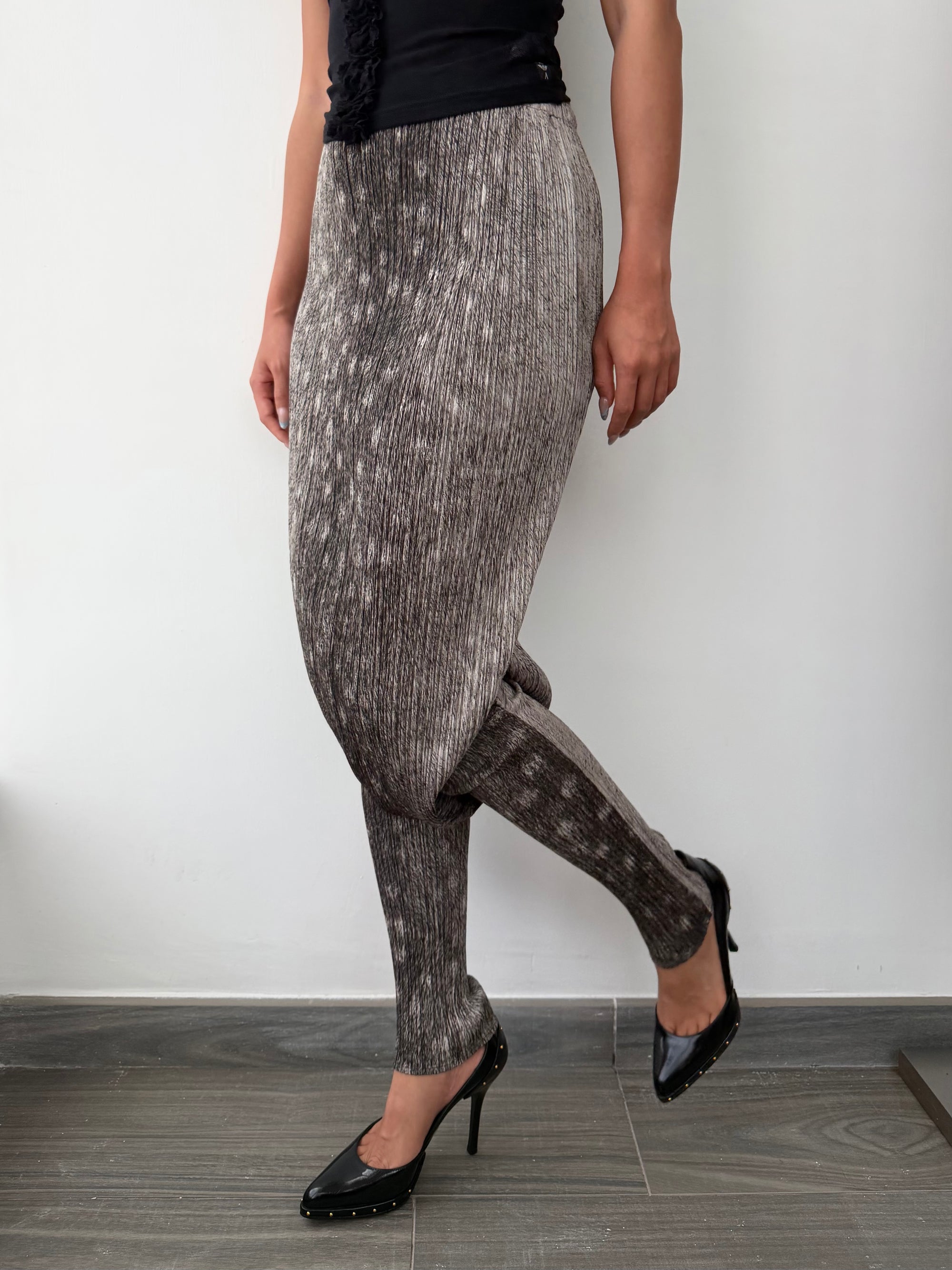 PLEATS PLEASE F/W 2003 DEER PRINT SKIRT-PANTS