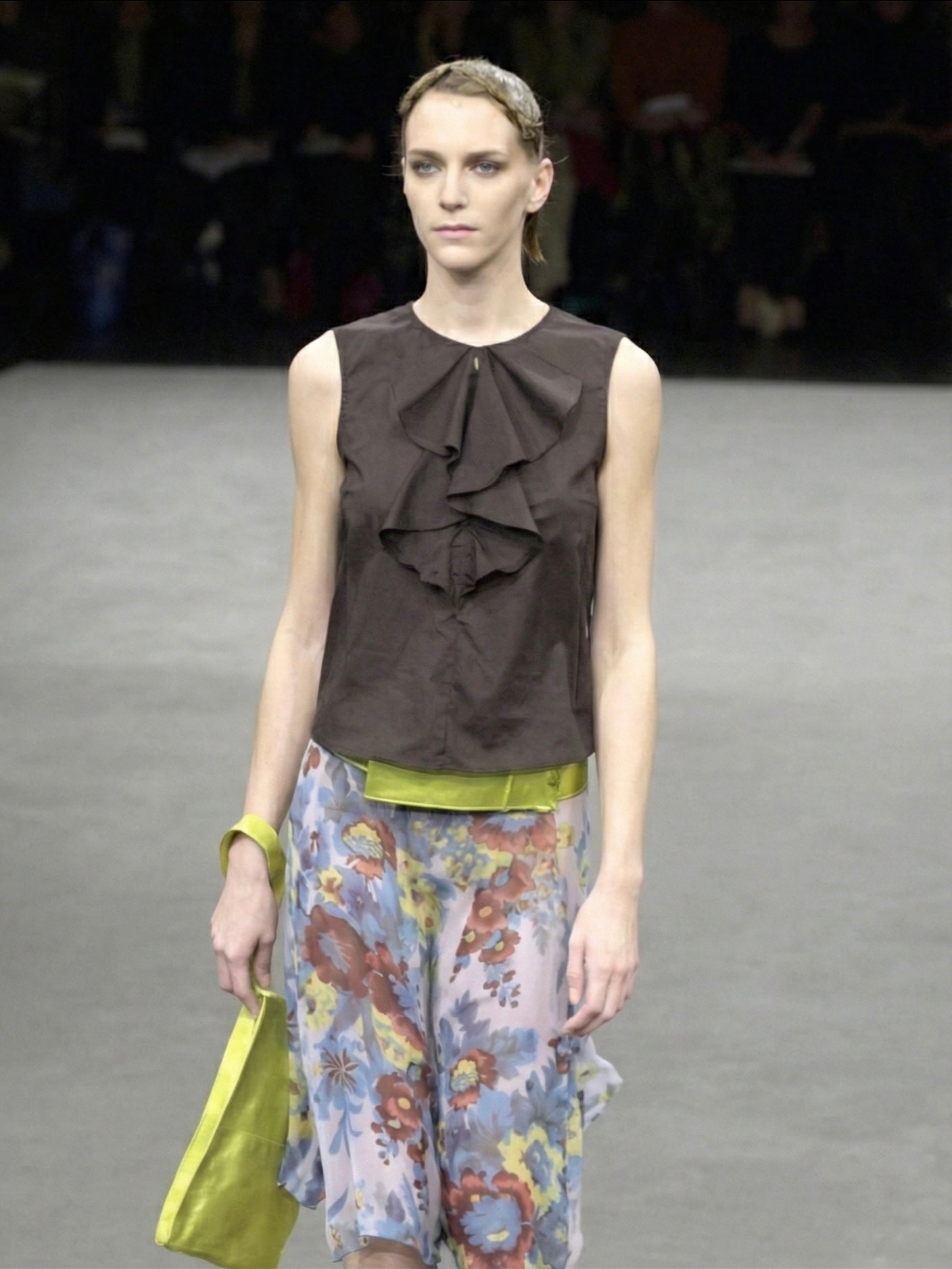 DRIES VAN NOTEN S/S 2001 FRILL ASYMMETRICAL TOP