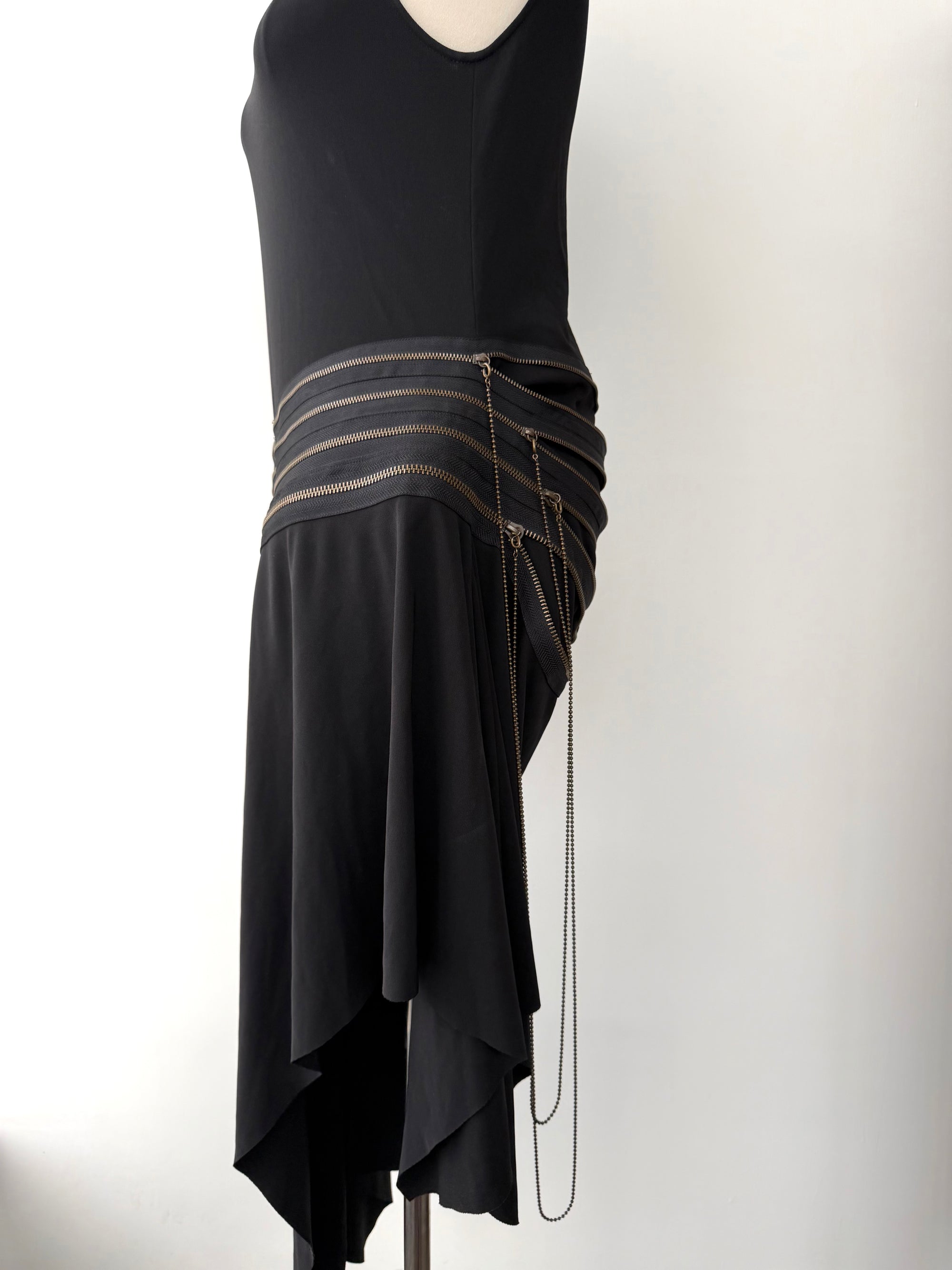 JEAN PAUL GAULTIER S/S 1995 ZIPPER ASYMMETRICAL DRESS