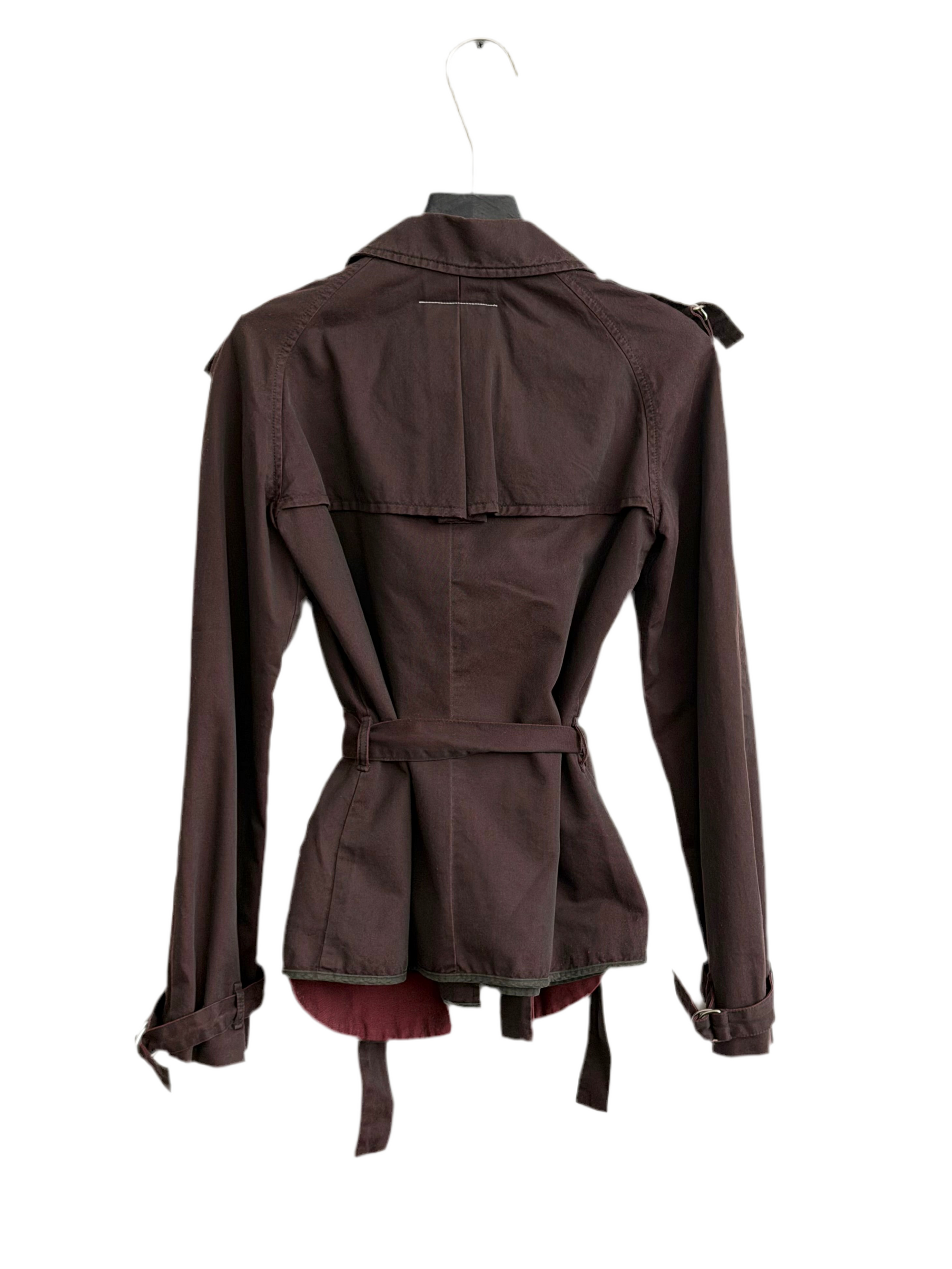 MM6 00s BURGUNDY TRENCH COAT