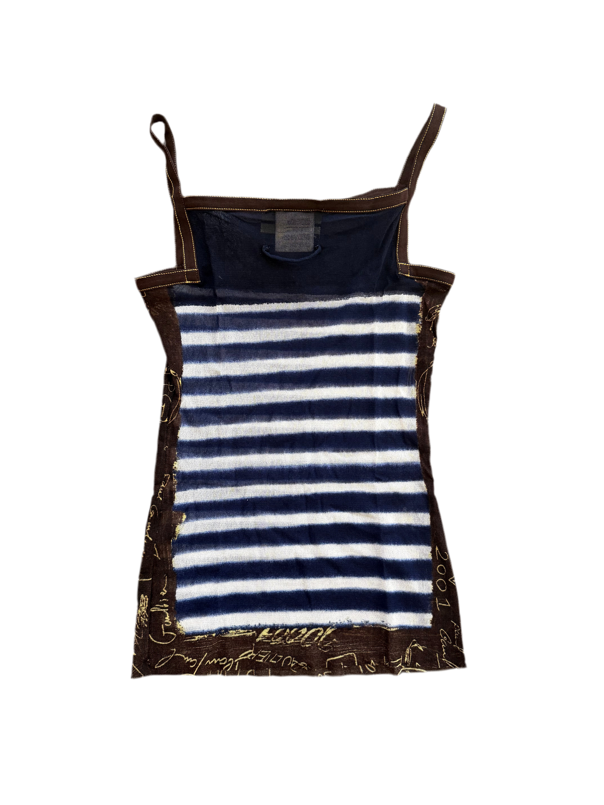 JEAN PAUL GAULTIER S/S 2001 STRIPED MESH TOP