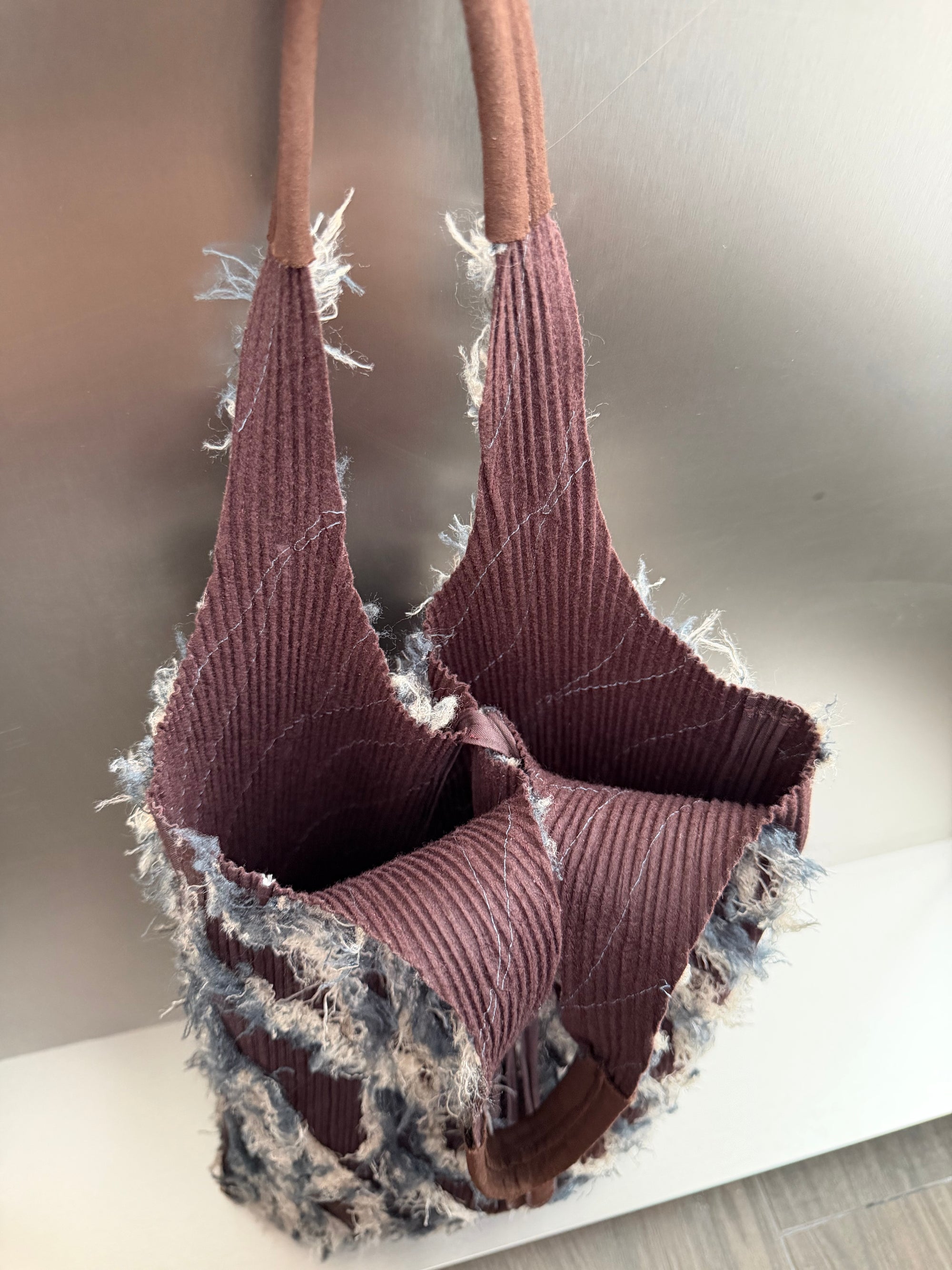 PLEATS PLEASE F/W 2004 FRINGE SHREDDED TOTE BAG