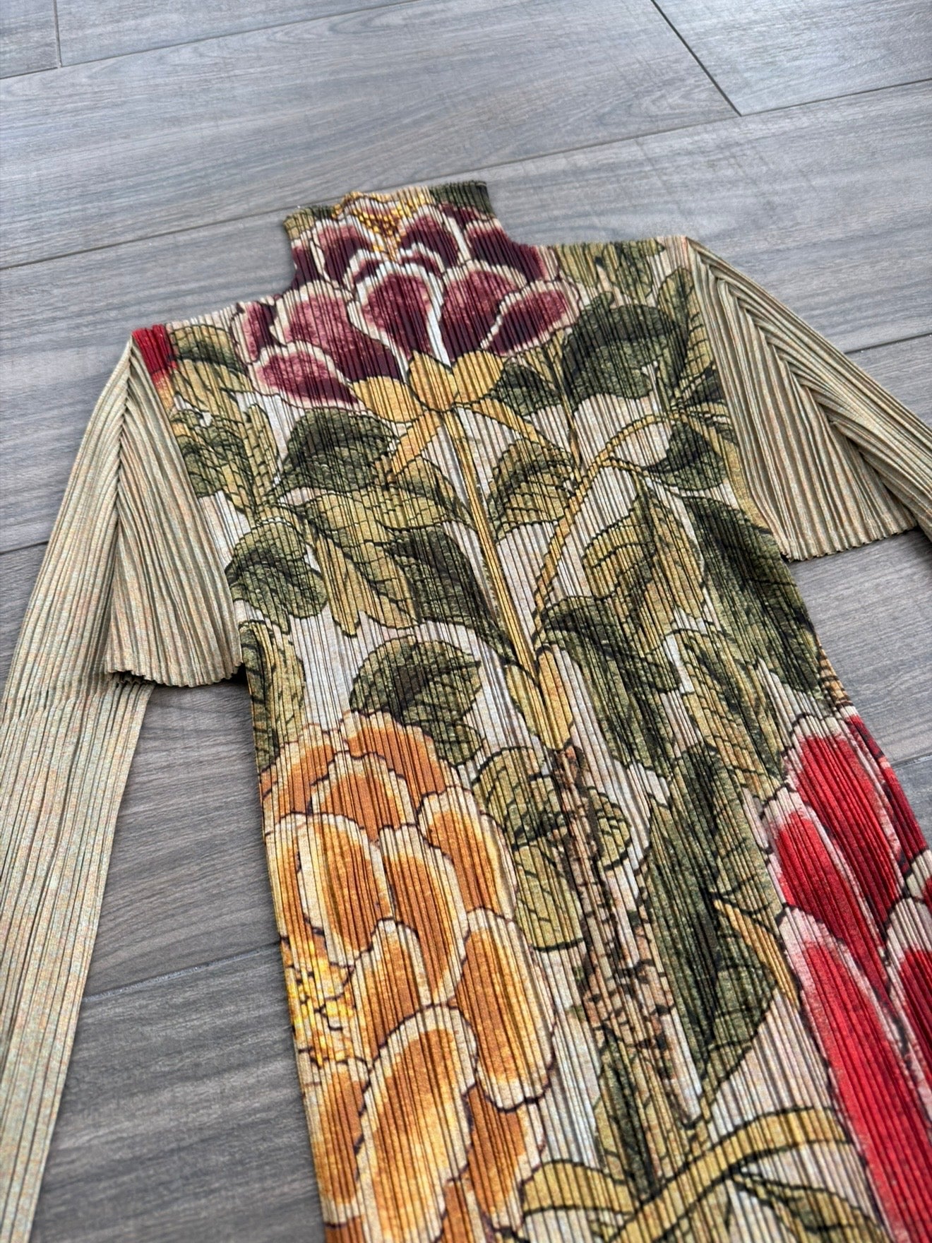 PLEATS PLEASE 1998 PEONY MAXI DRESS