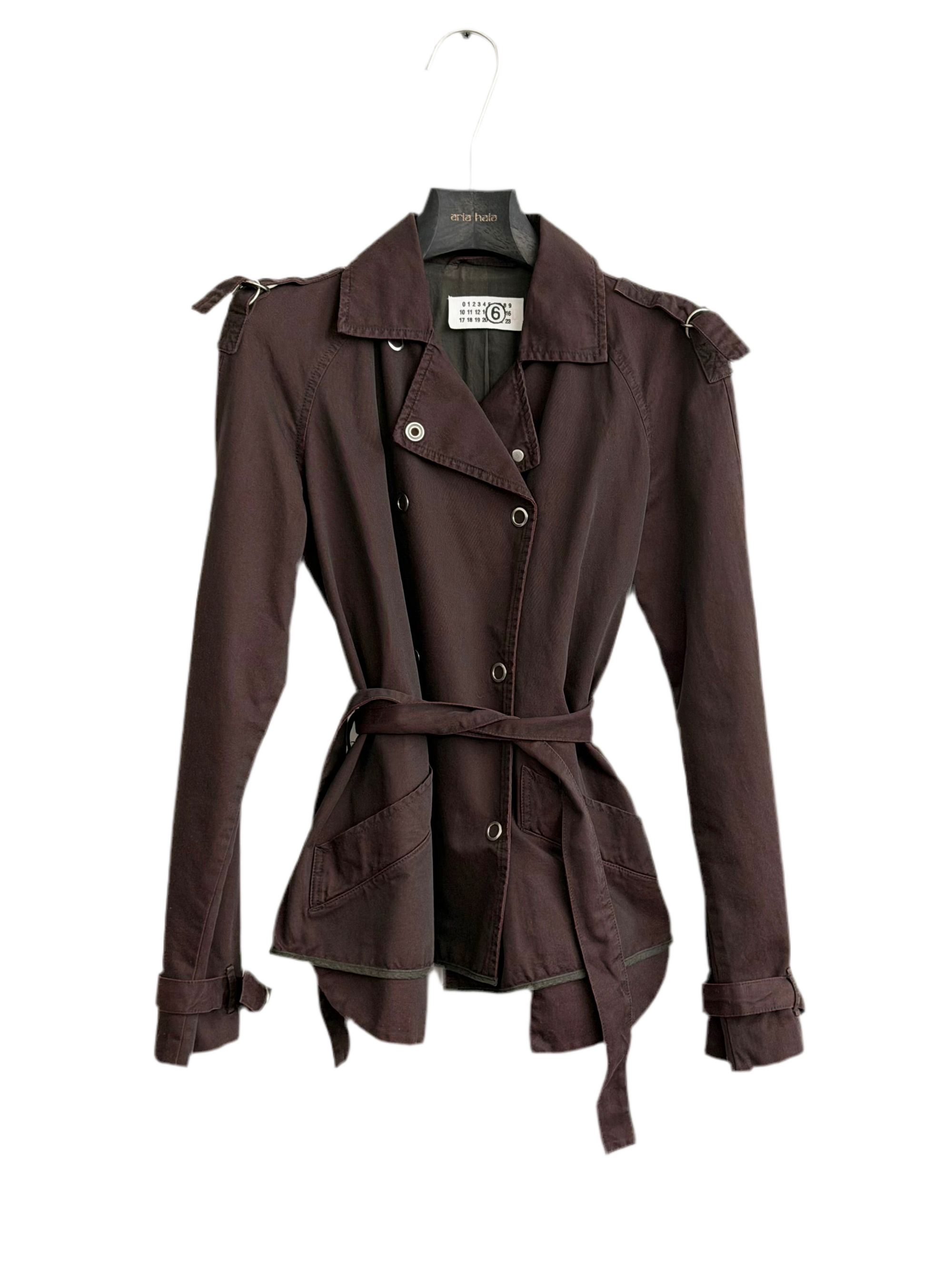 MM6 00s BURGUNDY TRENCH COAT