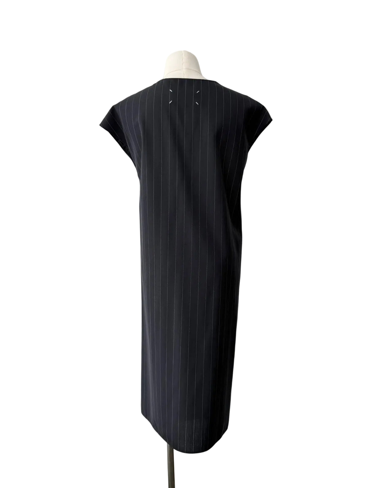 MAISON MARGIELA PINSTRIPE FRONT TWIST DRESS