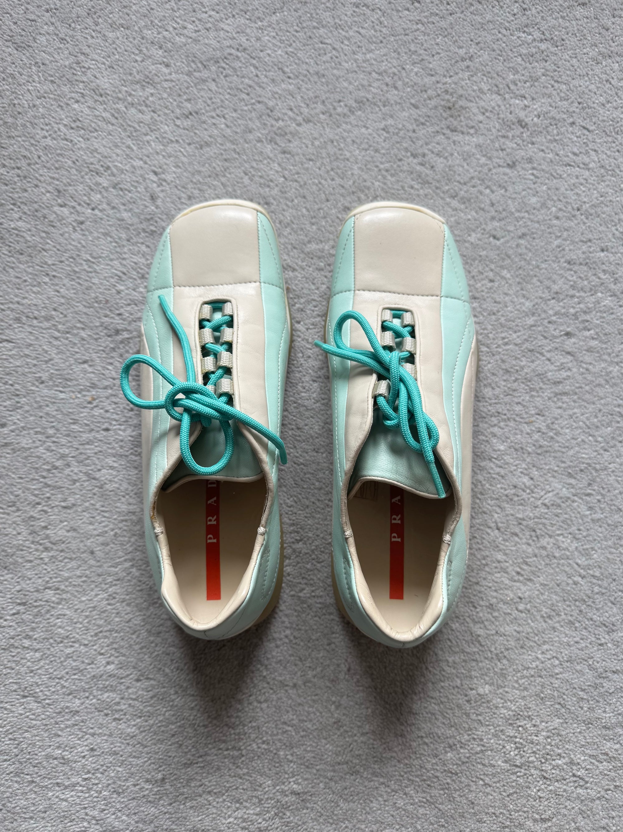 PRADA S/S 2001 TWO-TONED LEATHER TRAINER
