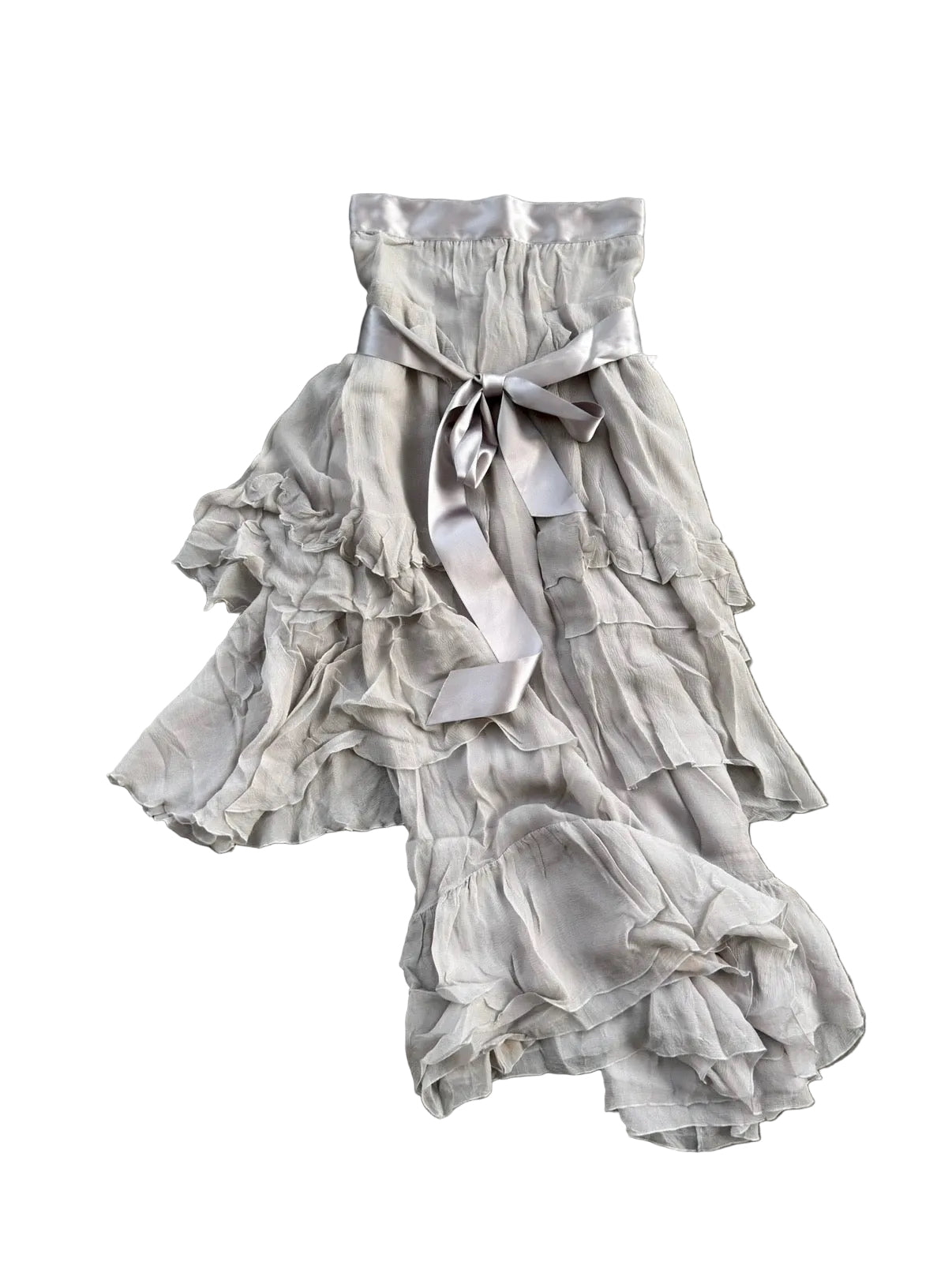 CHANEL F/W 2003 SILK TIE RUFFLE SKIRT