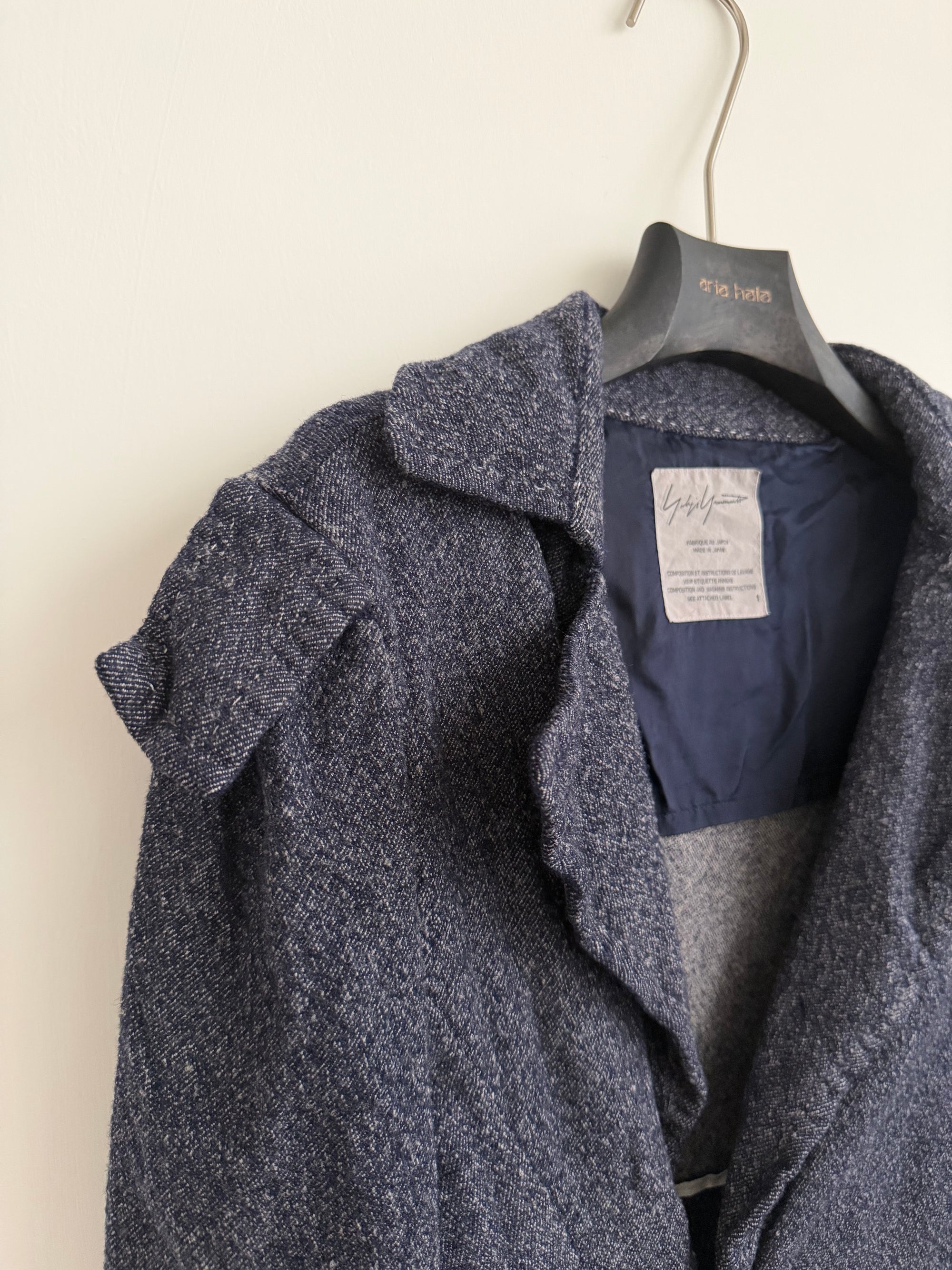 YOHJI YAMAMOTO F/W 2005 DECONSTRUCTED WOOL BLAZER