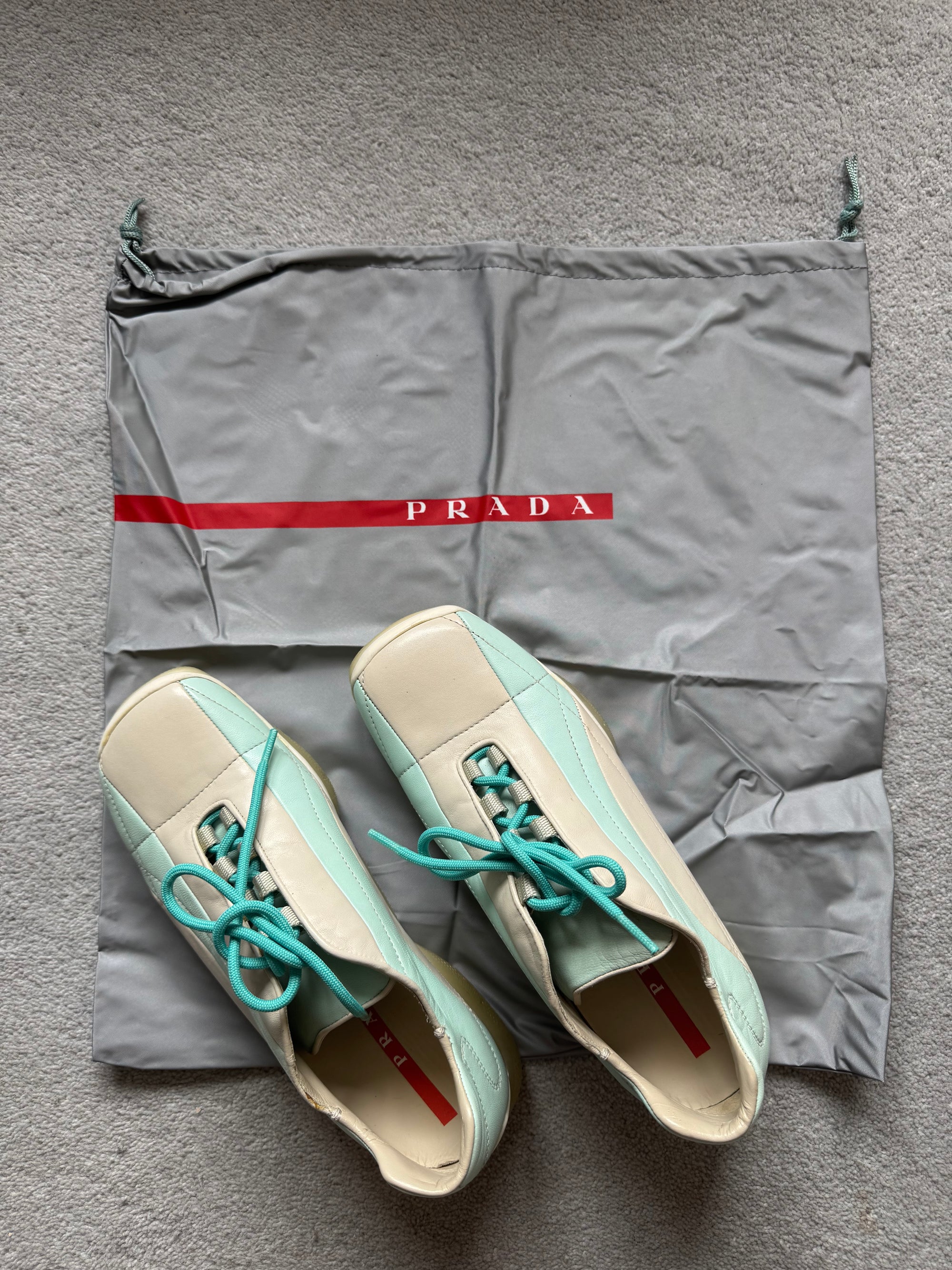 PRADA S/S 2001 TWO-TONED LEATHER TRAINER