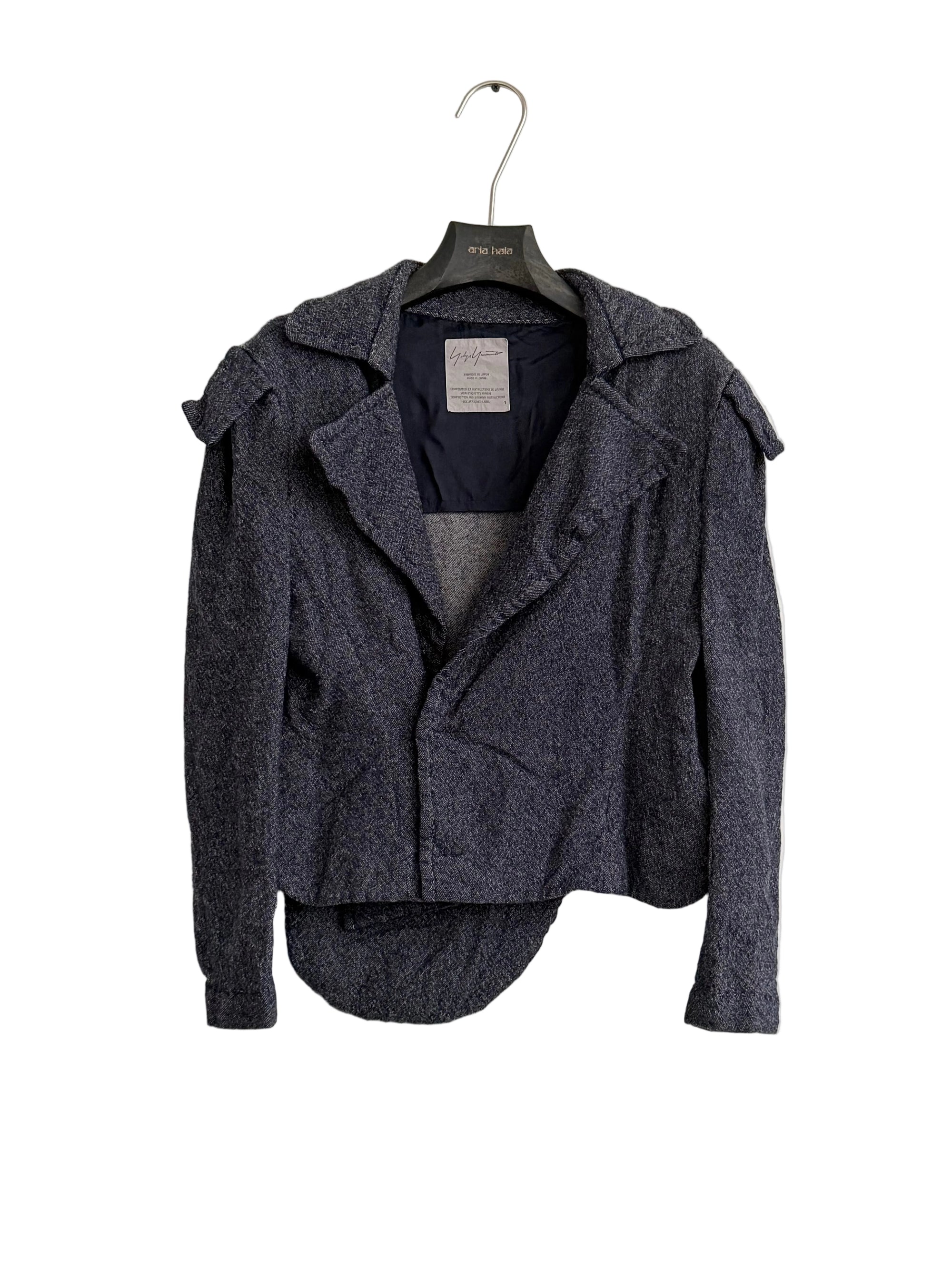 YOHJI YAMAMOTO F/W 2005 DECONSTRUCTED WOOL BLAZER
