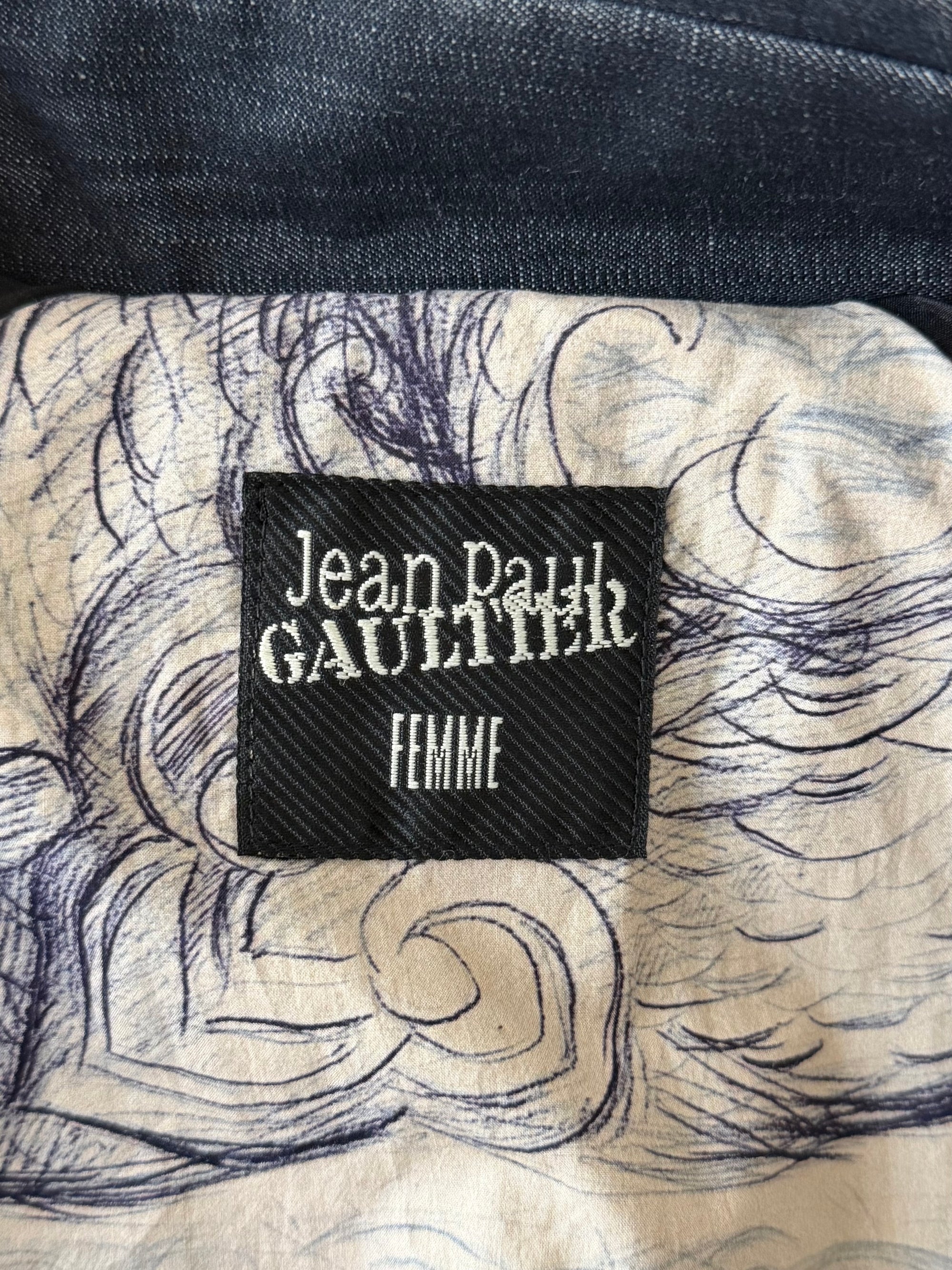 JEAN PAUL GAULTIER 90s DENIM TRENCH COAT
