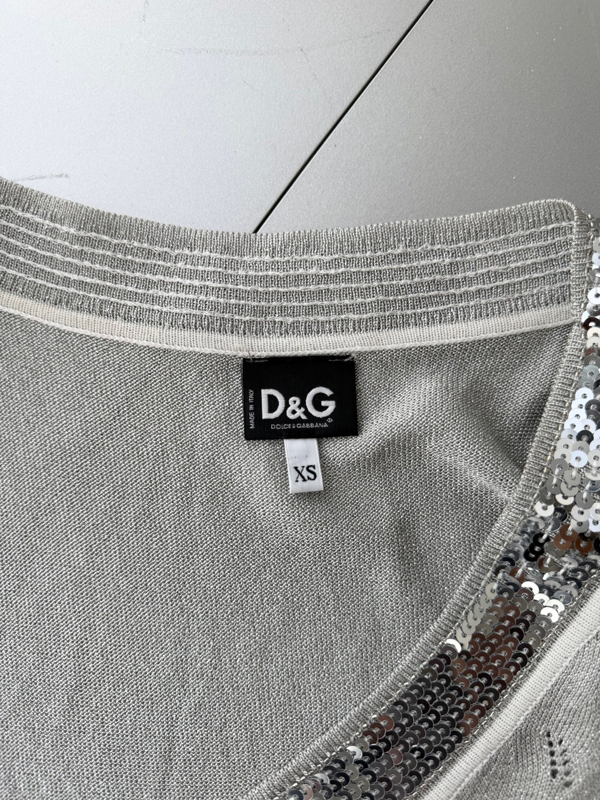 DOLCE AND GABBANA 00s METALLIC KNIT TOP