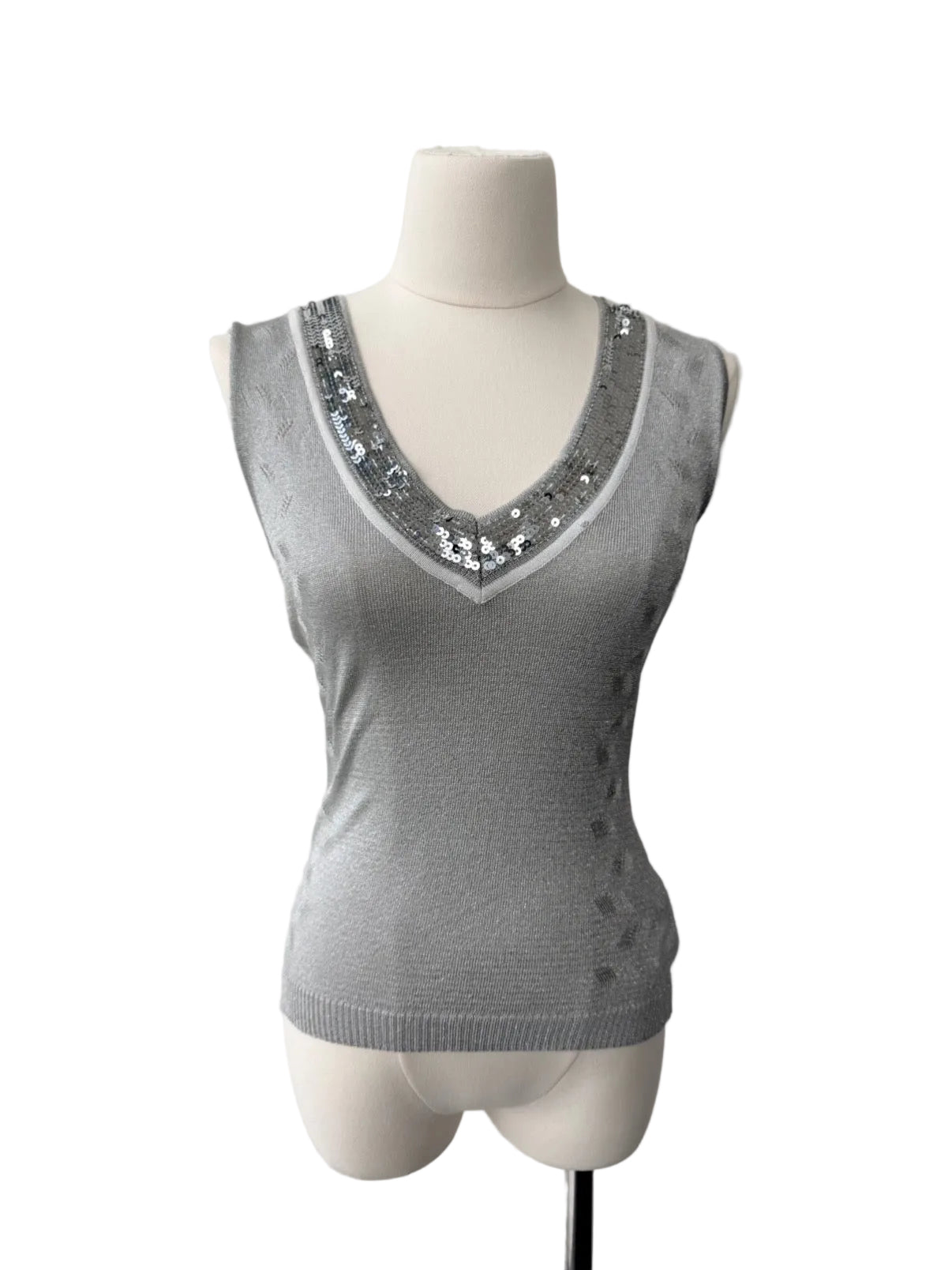 DOLCE AND GABBANA 00s METALLIC KNIT TOP