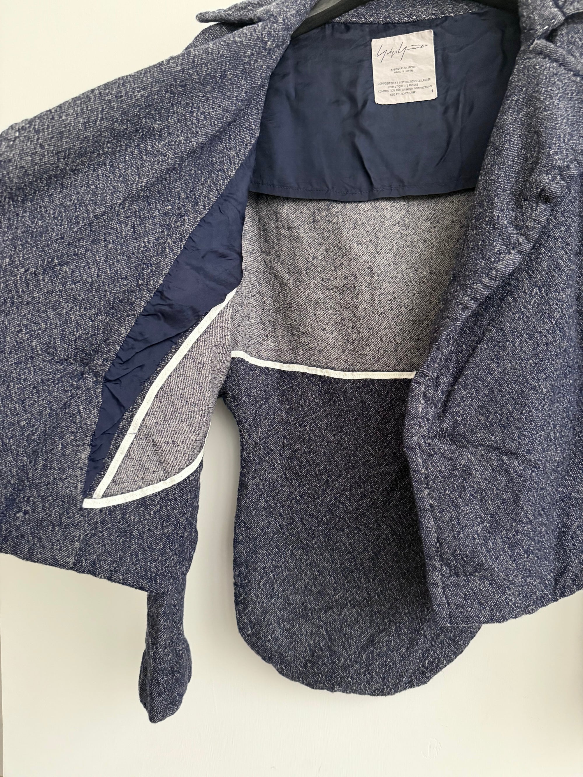 YOHJI YAMAMOTO F/W 2005 DECONSTRUCTED WOOL BLAZER