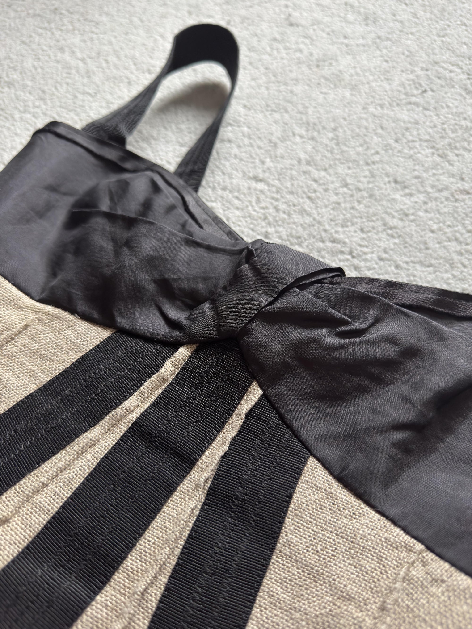DOLCE AND GABBANA 00s SILK & LINEN BUSTIER TOP