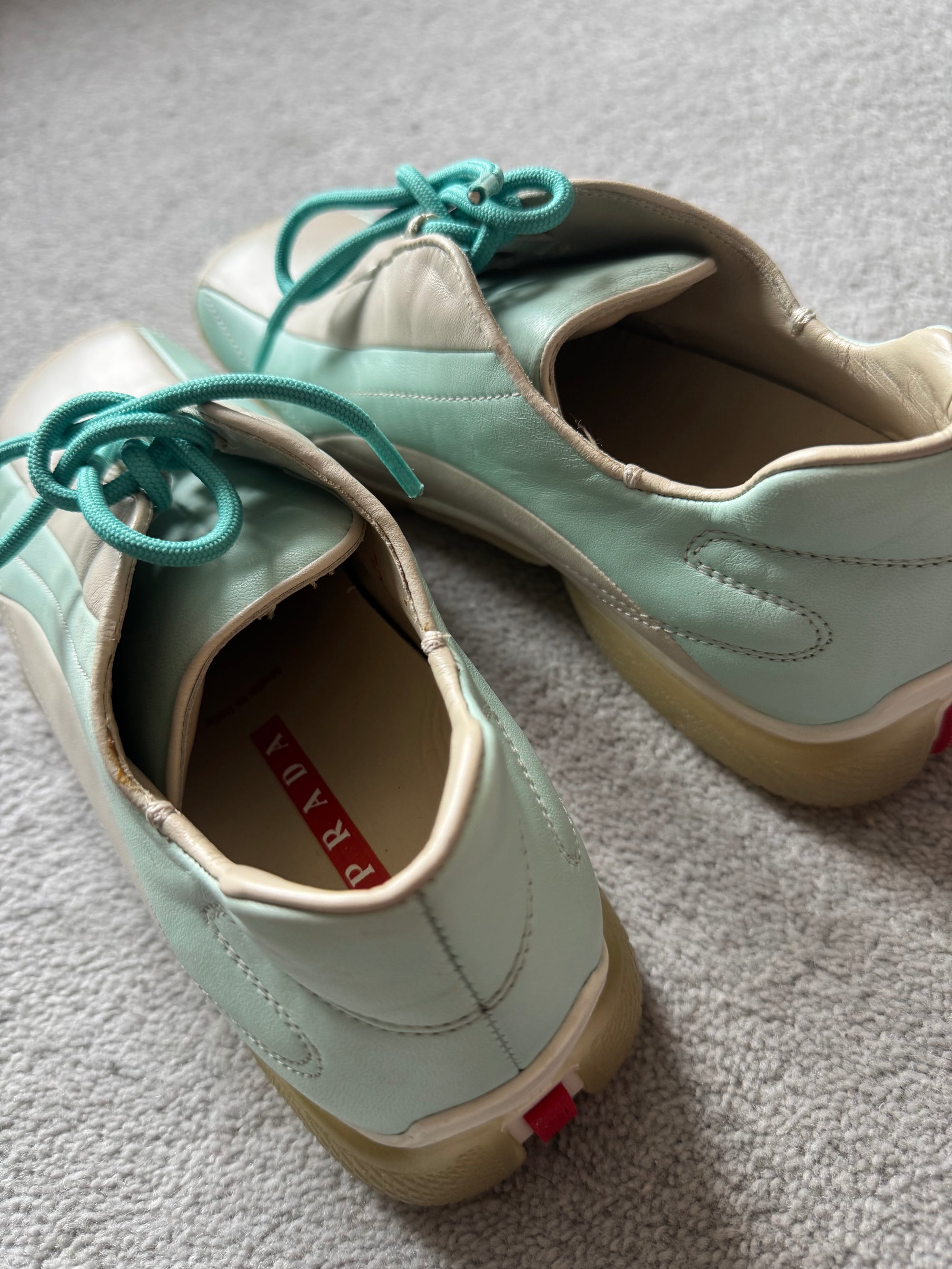 PRADA S/S 2001 TWO-TONED LEATHER TRAINER