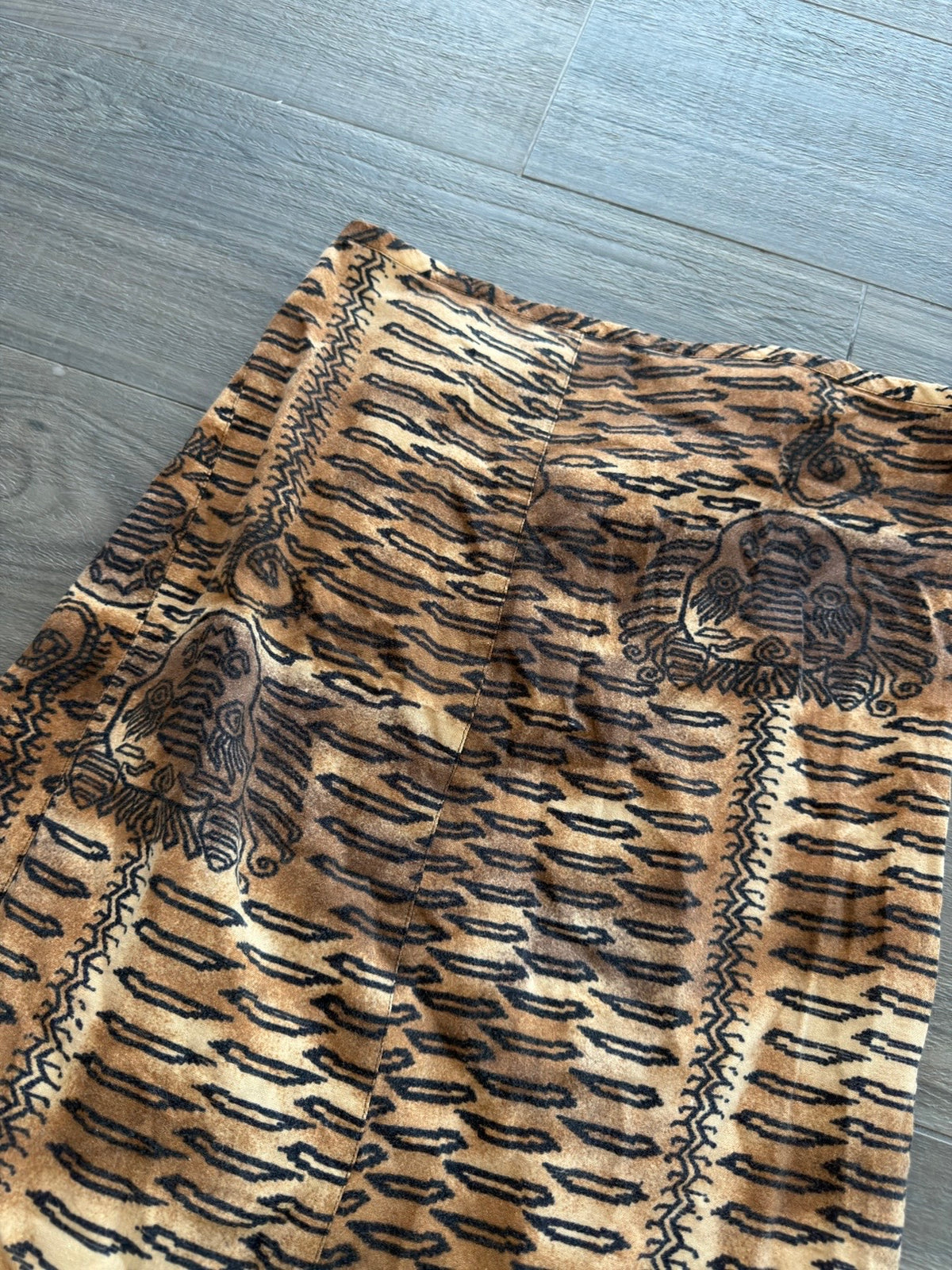 COMME DES GARCONS S/S 1992 TIBETAN TIGER ZIP SKIRT