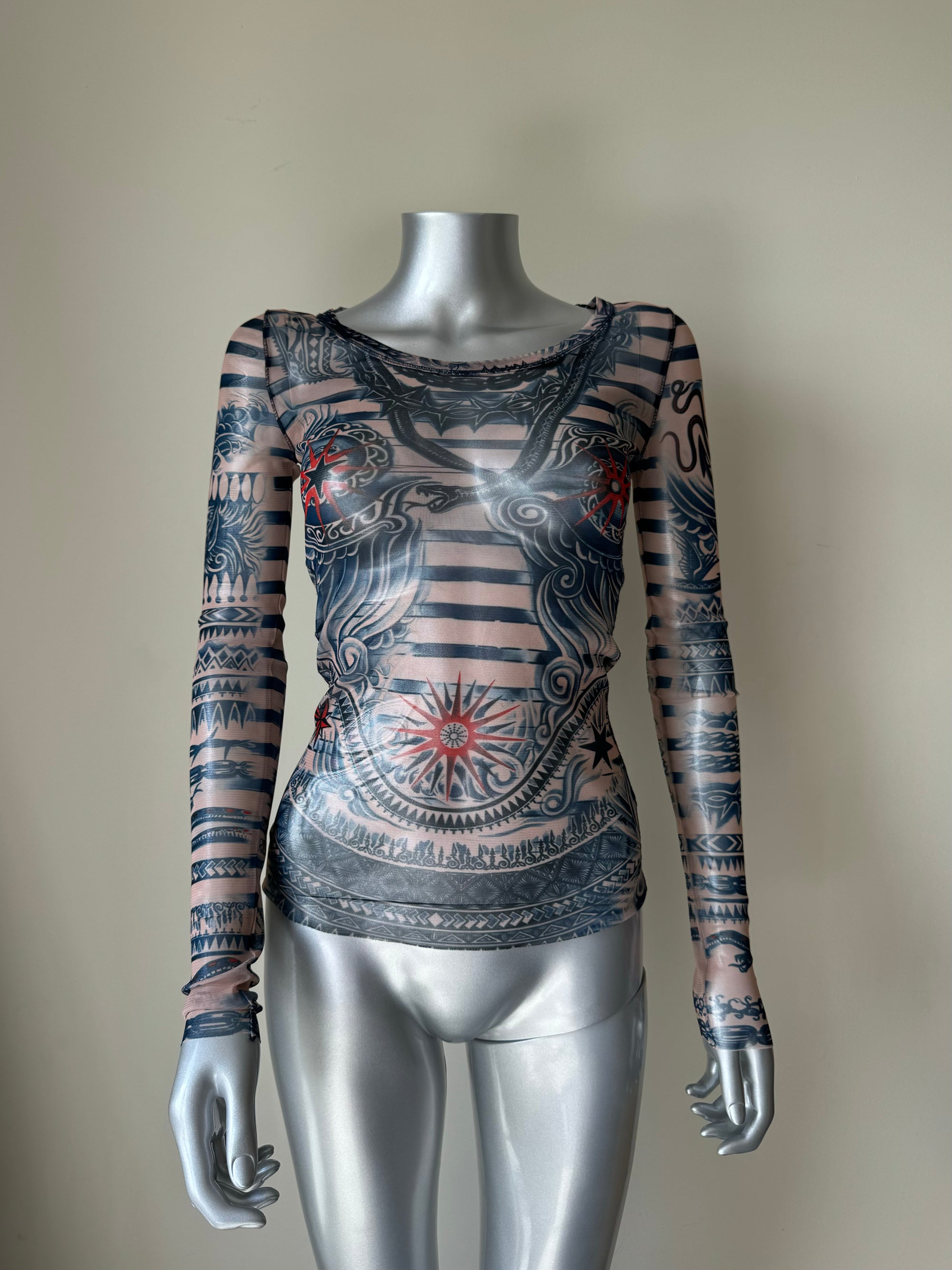 JEAN PAUL GAULTIER x LINDEX F/W 2014 TATTOO MESH TOP