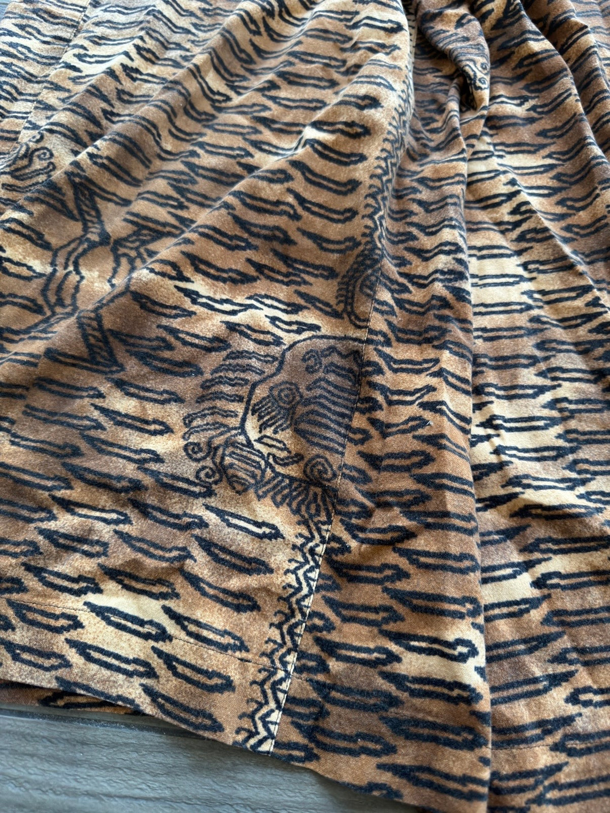 COMME DES GARCONS S/S 1992 TIBETAN TIGER ZIP SKIRT