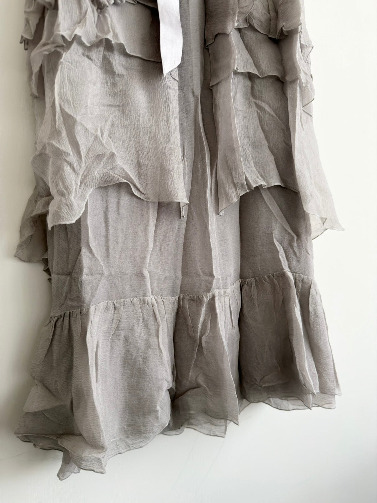 CHANEL F/W 2003 SILK TIE RUFFLE SKIRT