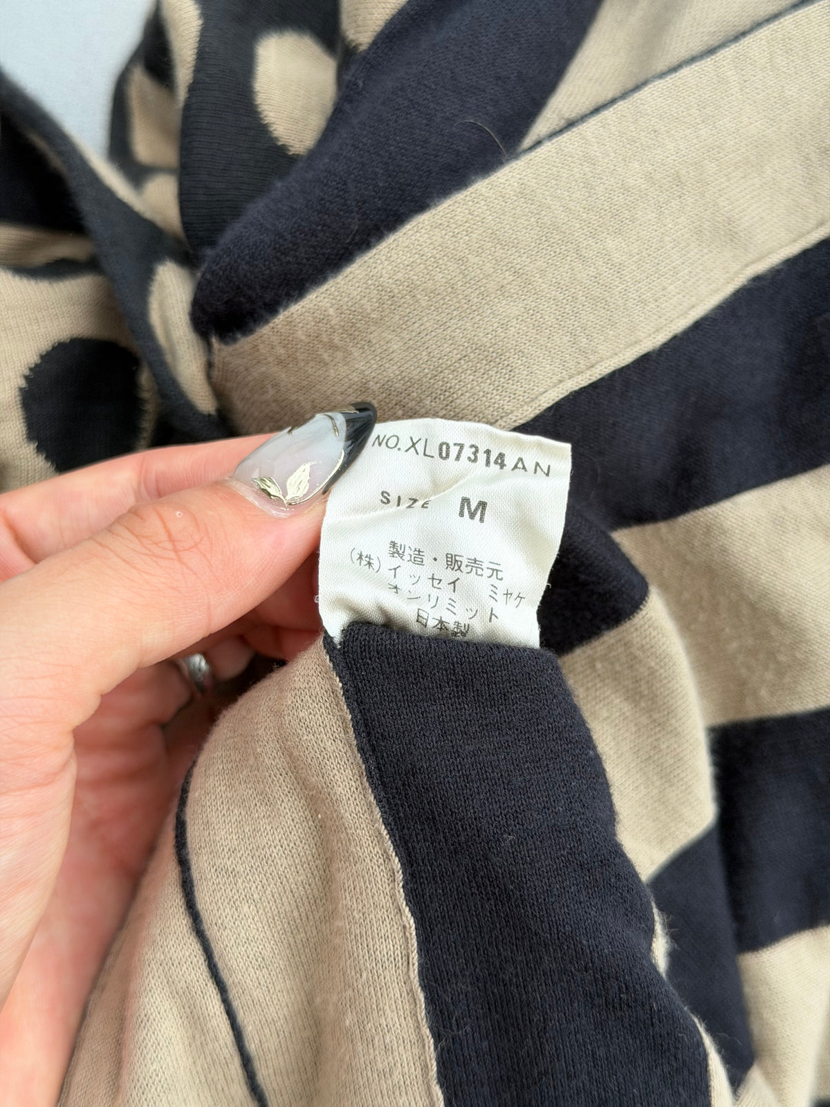 ISSEY MIYAKE 80s POLKA DOT STRIPED BUTTONED TOP
