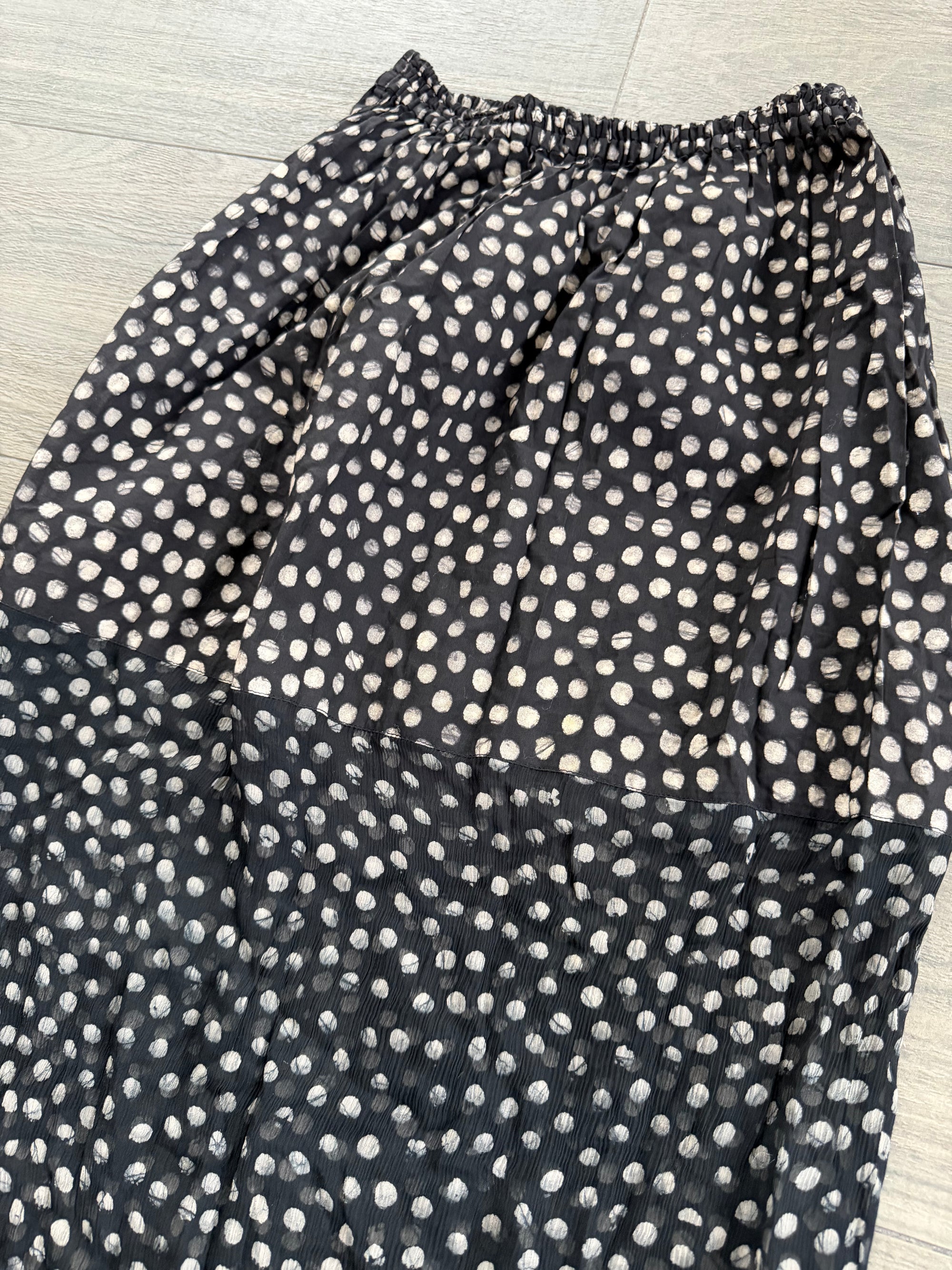 ISSEY MIYAKE PERMANENTE S/S 1995 SILK POLKA DOT SKIRT