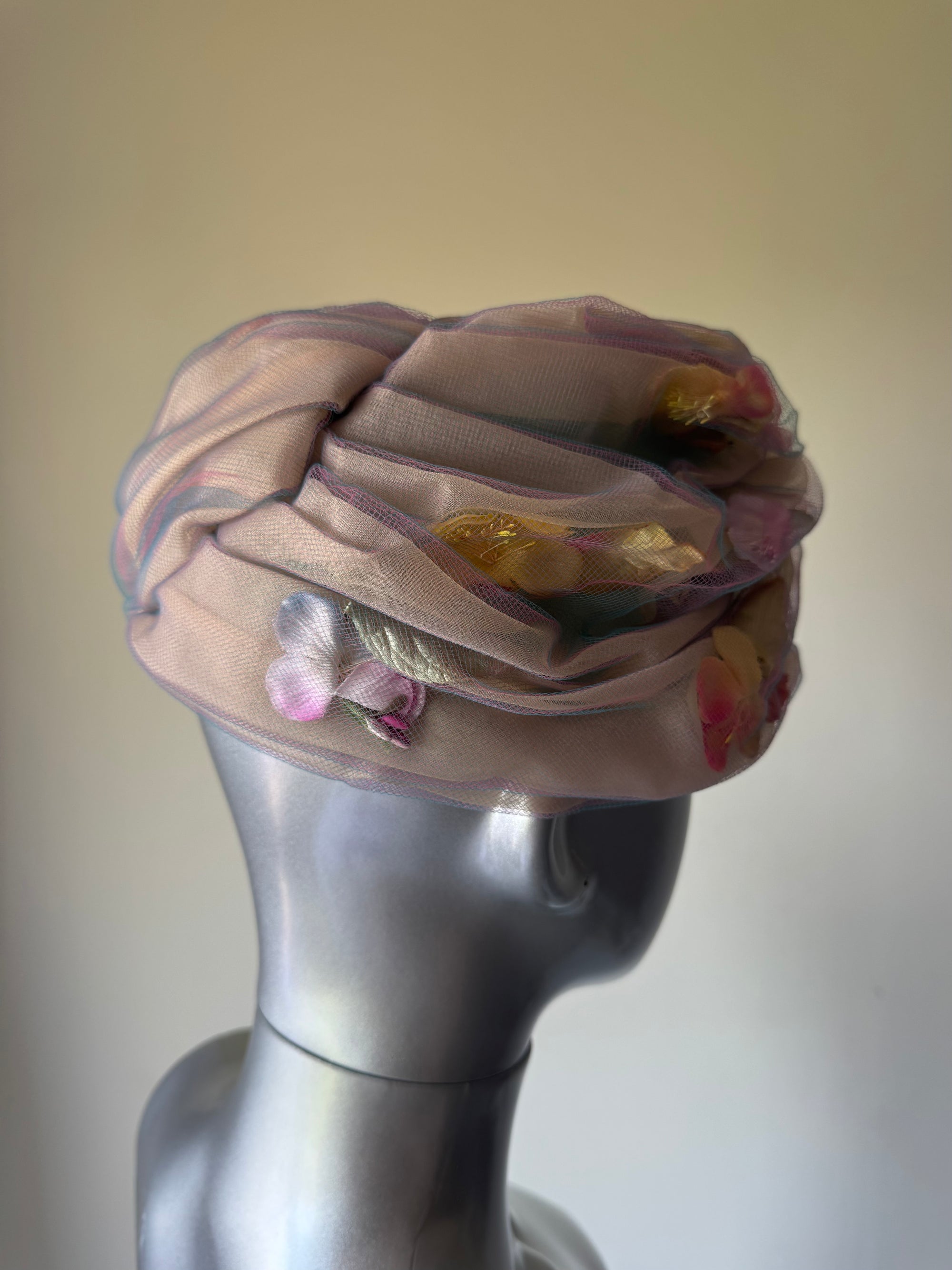 CHRISTIAN DIOR 50s PASTEL PETAL TURBAN