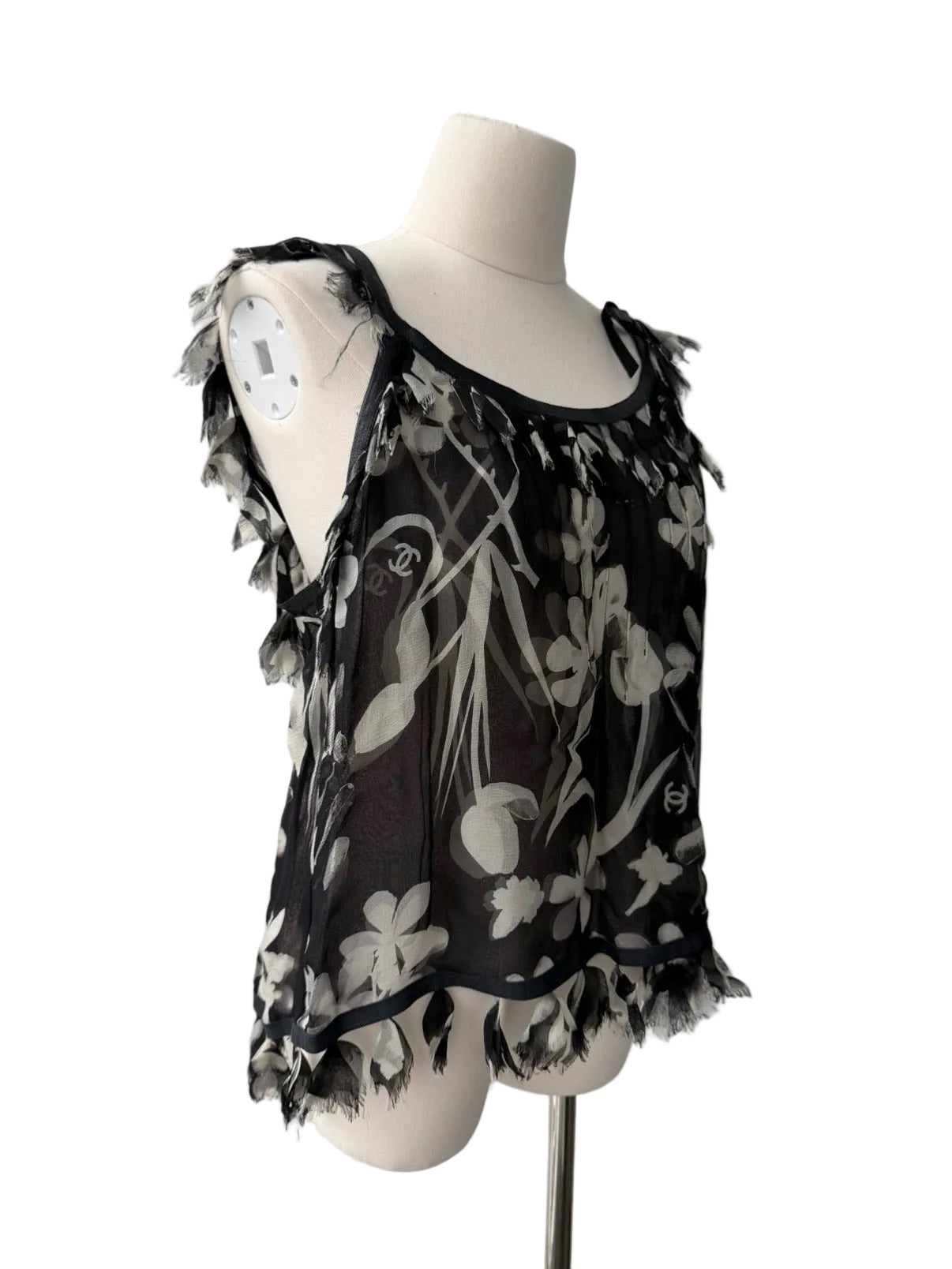 CHANEL S/S 2004 SILK CHIFFON TOP