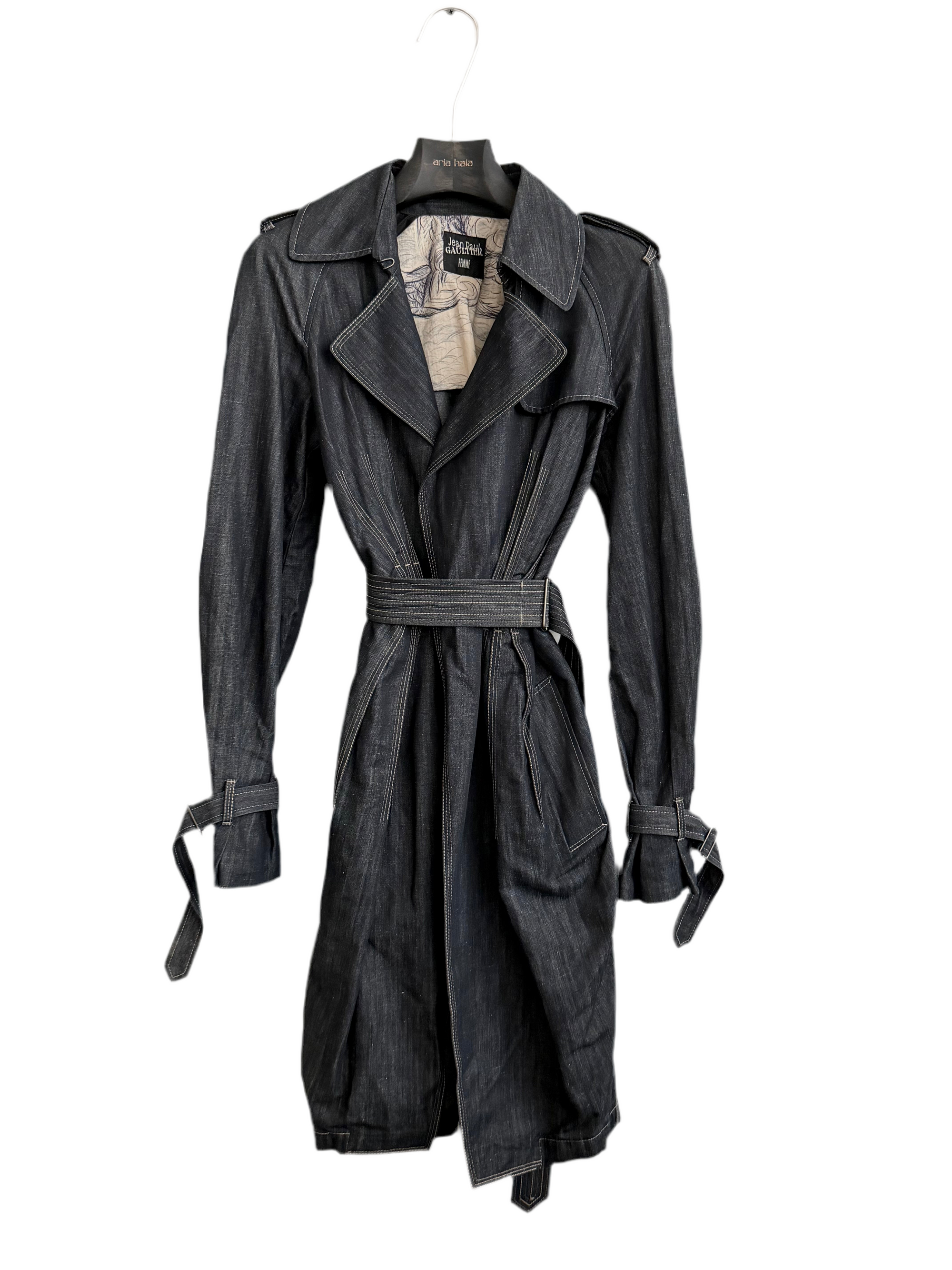 JEAN PAUL GAULTIER 90s DENIM TRENCH COAT