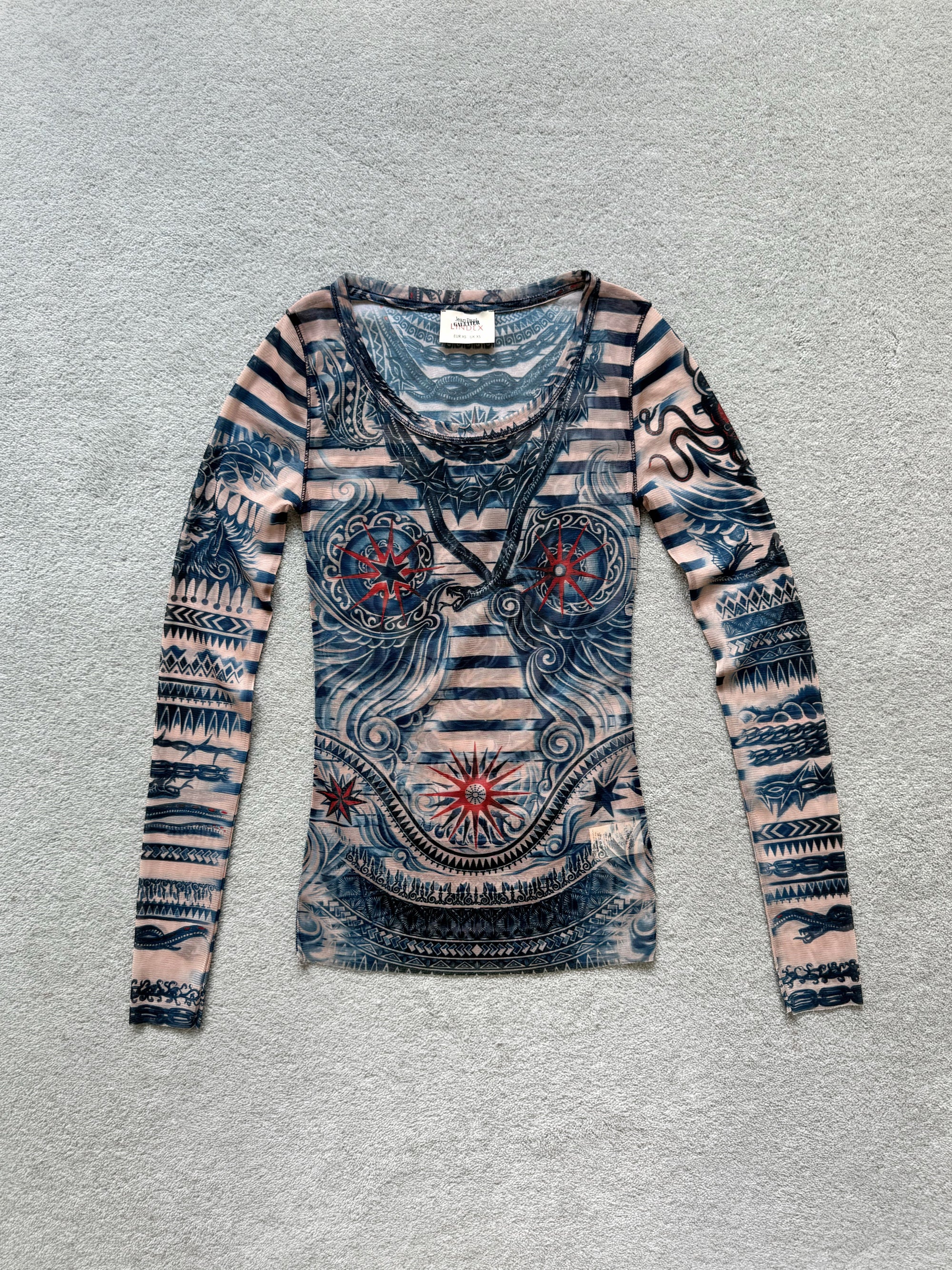 JEAN PAUL GAULTIER x LINDEX F/W 2014 TATTOO MESH TOP