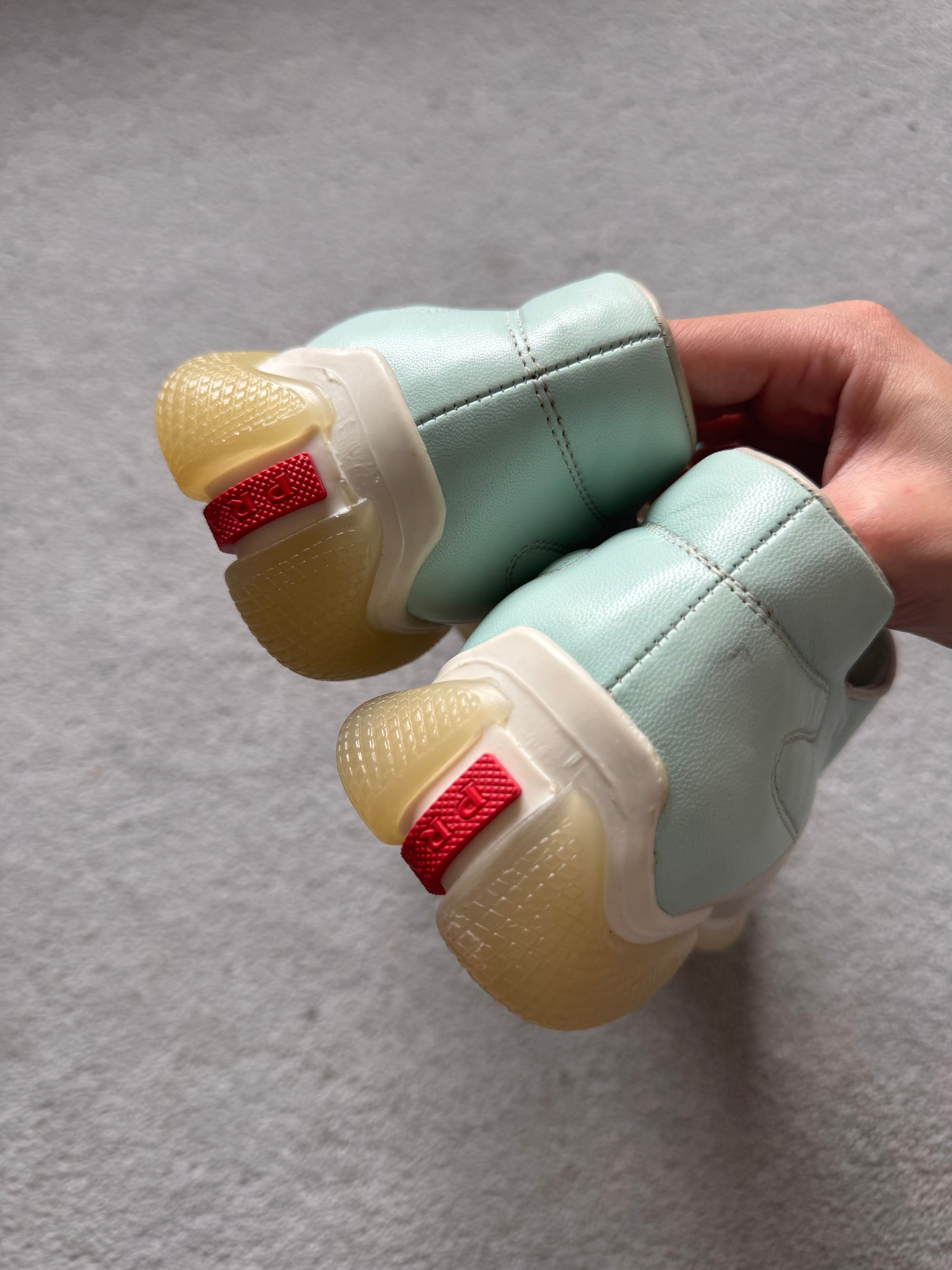 PRADA S/S 2001 TWO-TONED LEATHER TRAINER