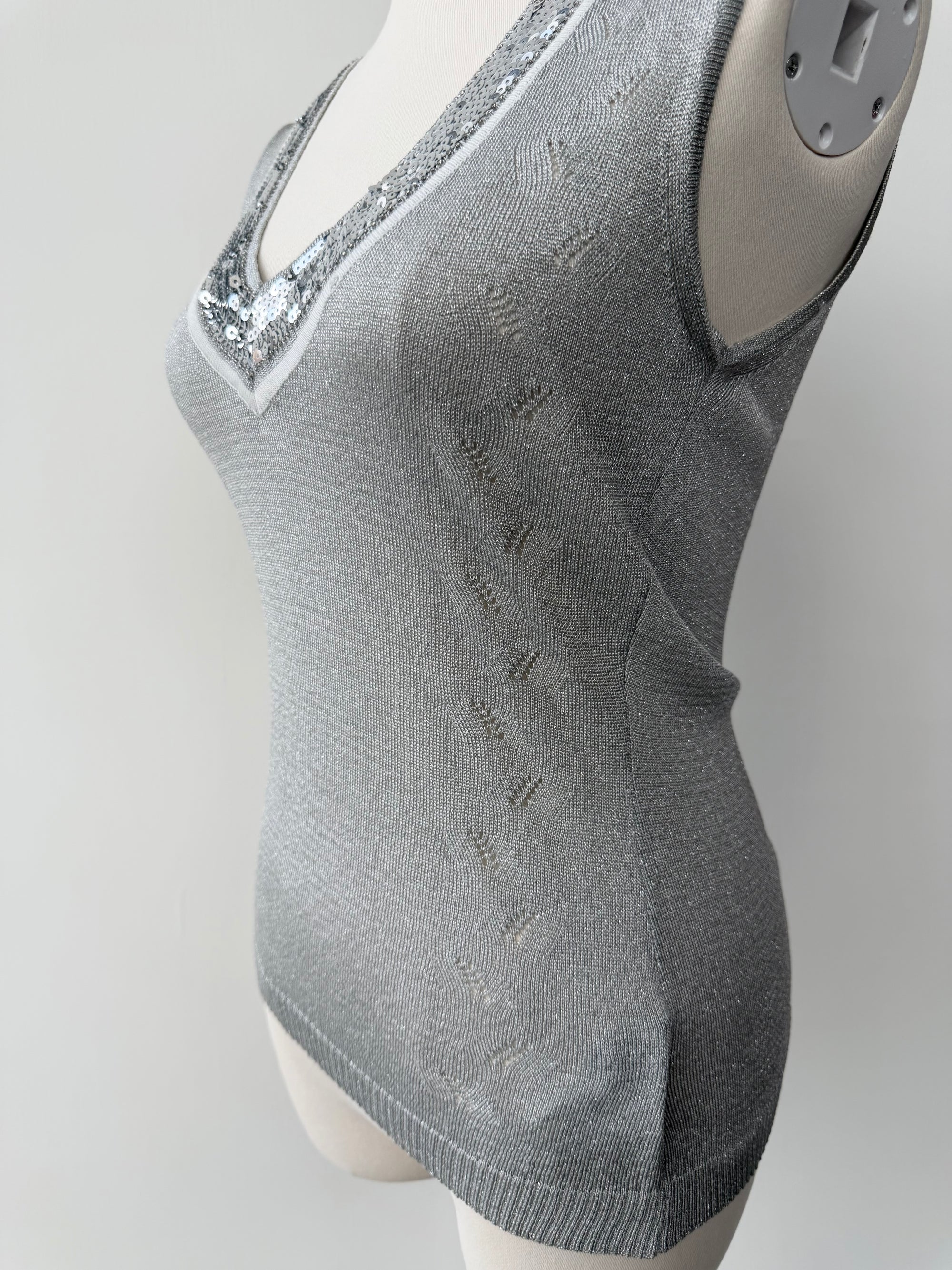DOLCE AND GABBANA 00s METALLIC KNIT TOP