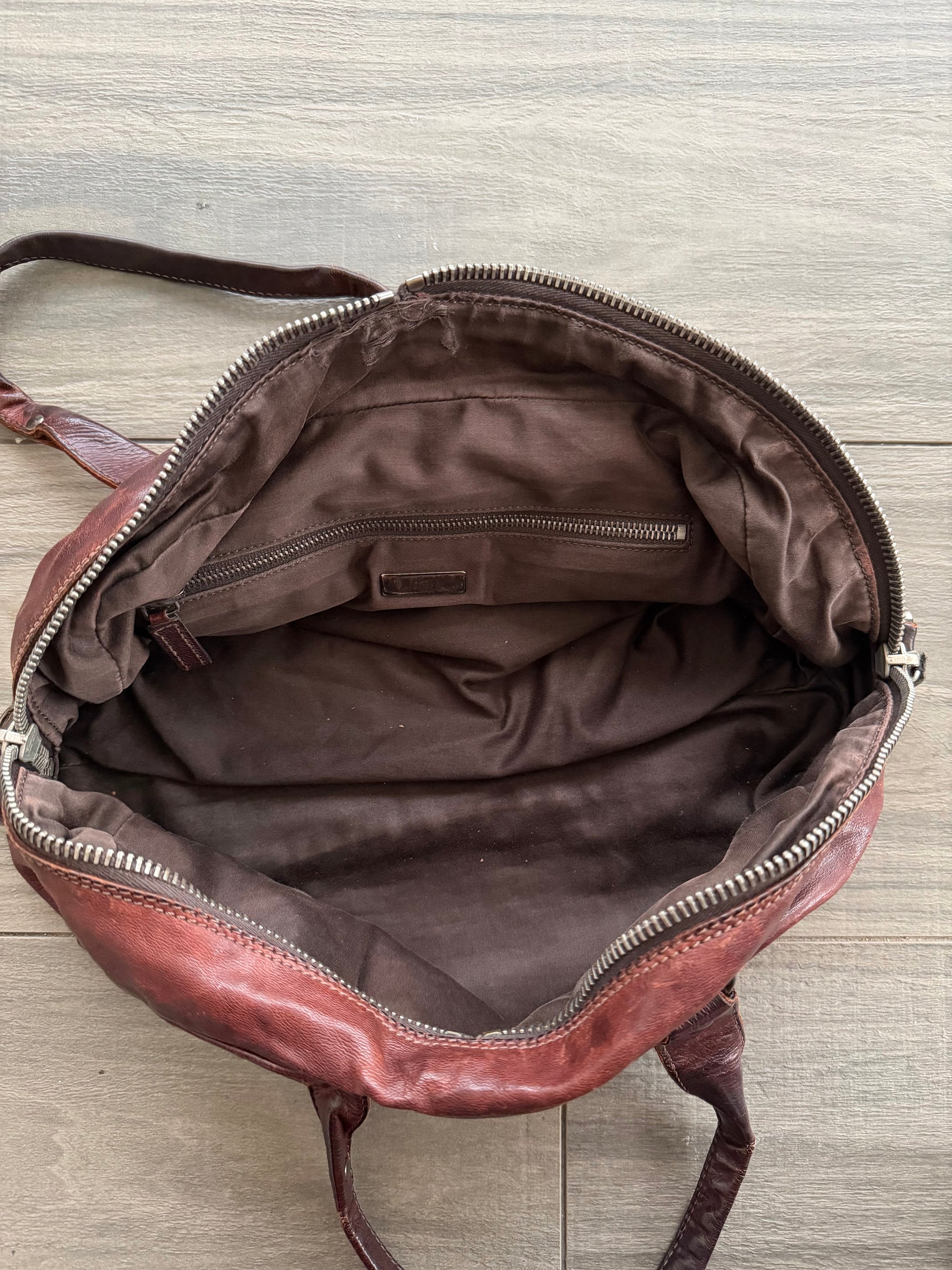MIU MIU 00s BURGUNDY LEATHER BAG