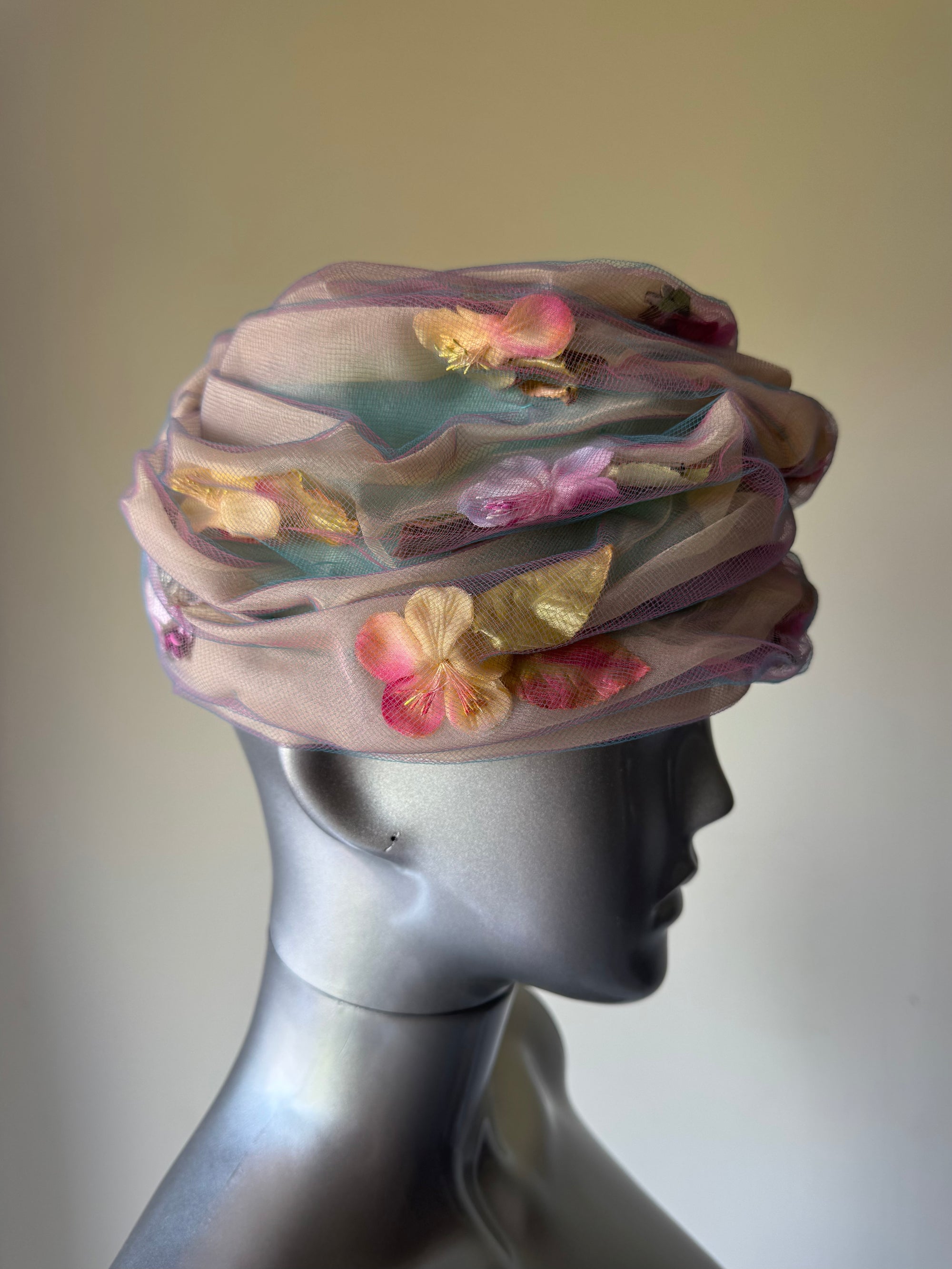 CHRISTIAN DIOR 50s PASTEL PETAL TURBAN