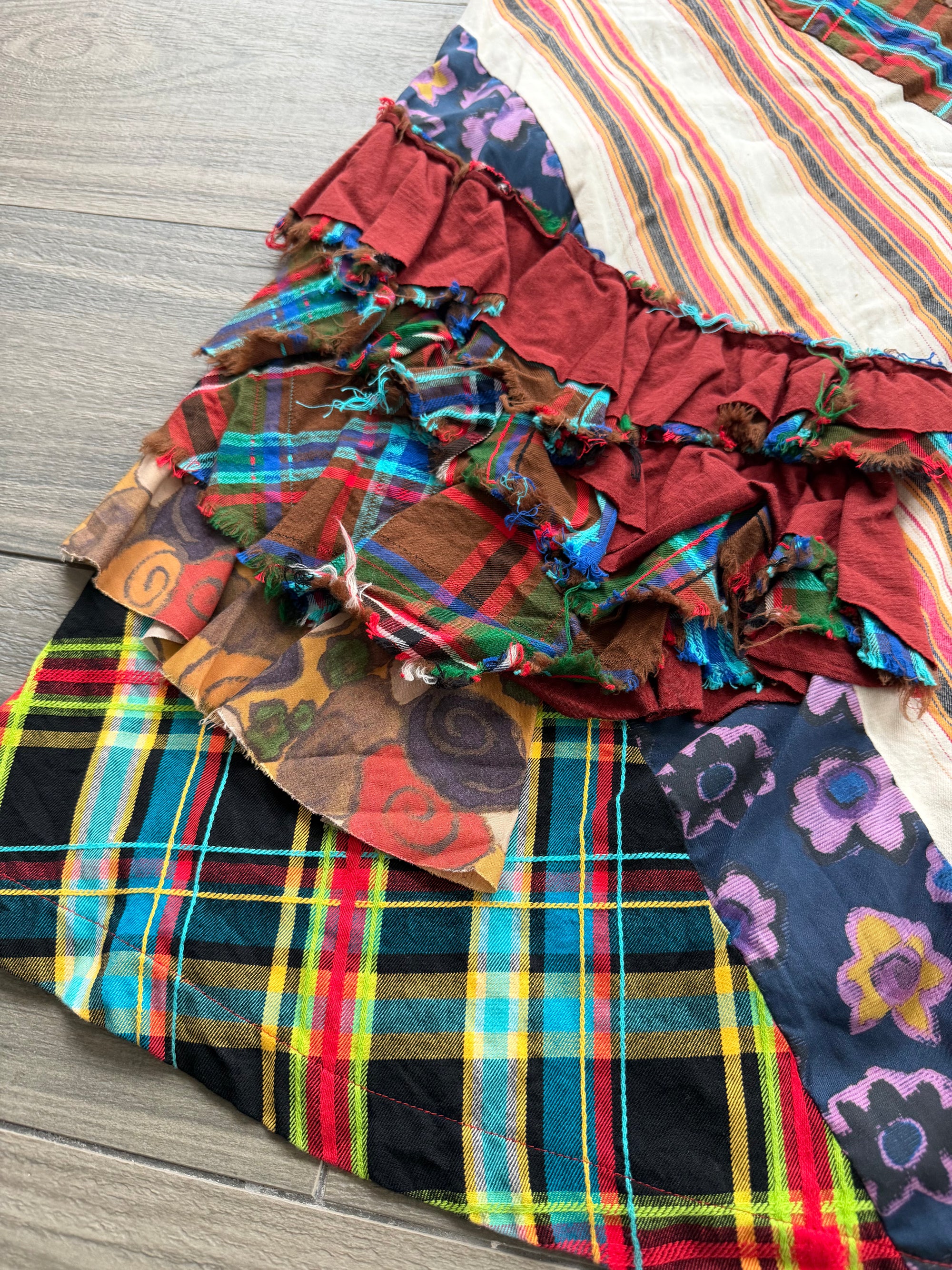 COMME DES GARCONS F/W 2000 PATCHWORK RUFFLE SKIRT