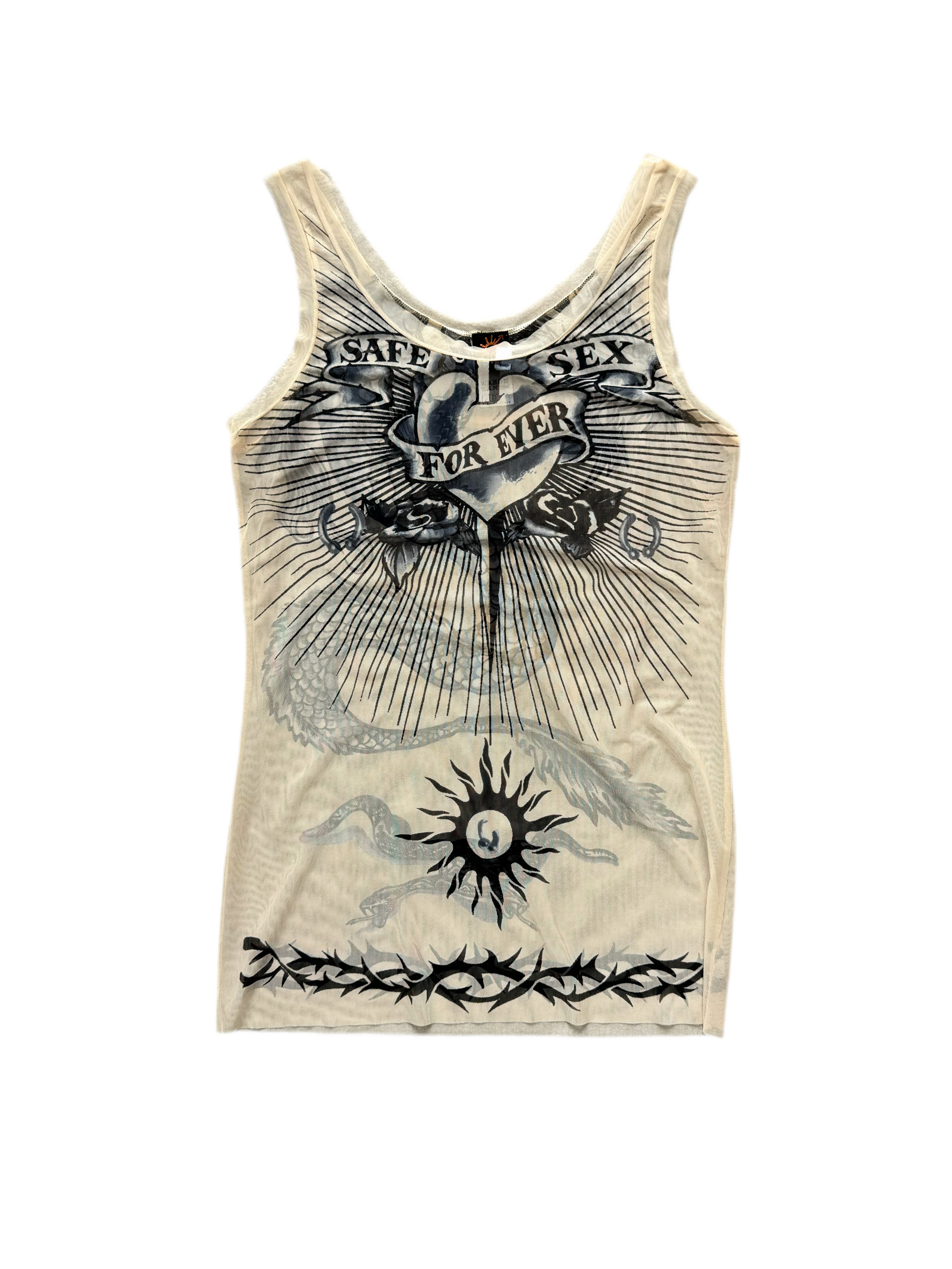 JEAN PAUL GAULTIER S/S 1996 SAFE SEX MESH TOP