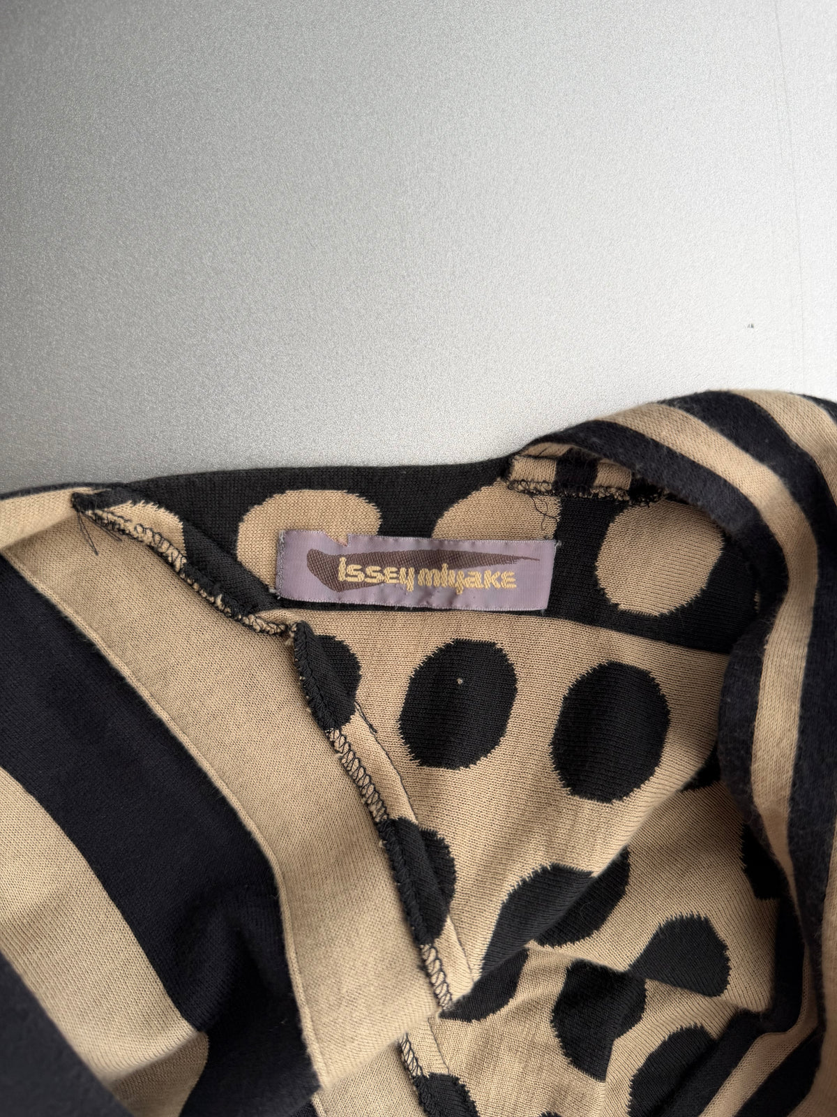 ISSEY MIYAKE 80s POLKA DOT STRIPED BUTTONED TOP