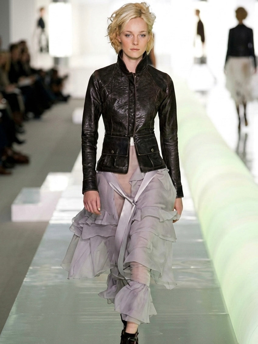 CHANEL F/W 2003 SILK TIE RUFFLE SKIRT