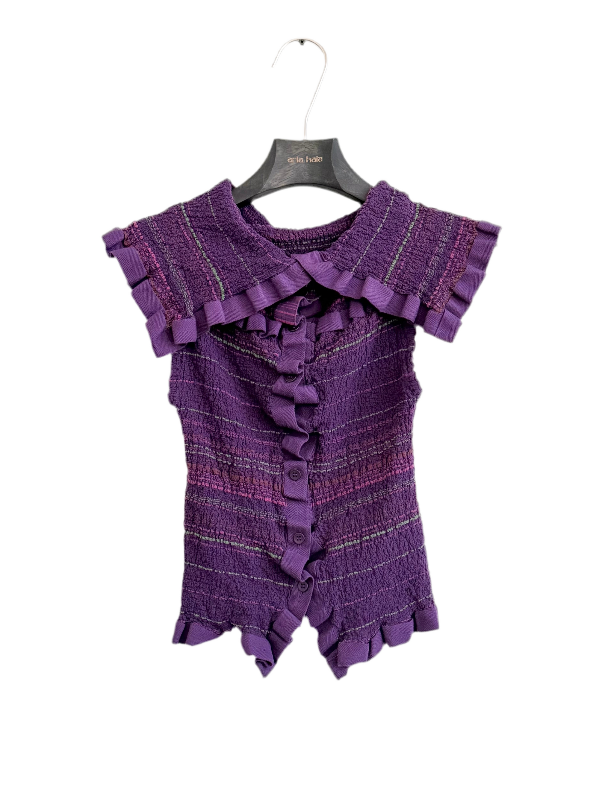 ISSEY MIYAKE ME 00s STRIPED RUFFLE TOP