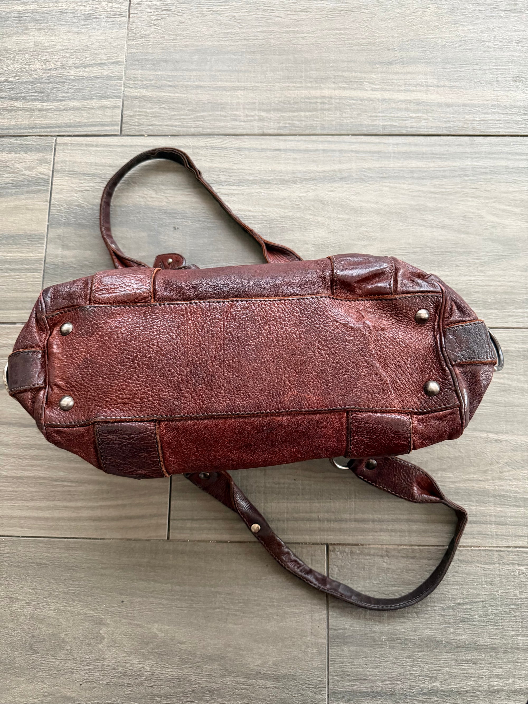 MIU MIU 00s BURGUNDY LEATHER BAG