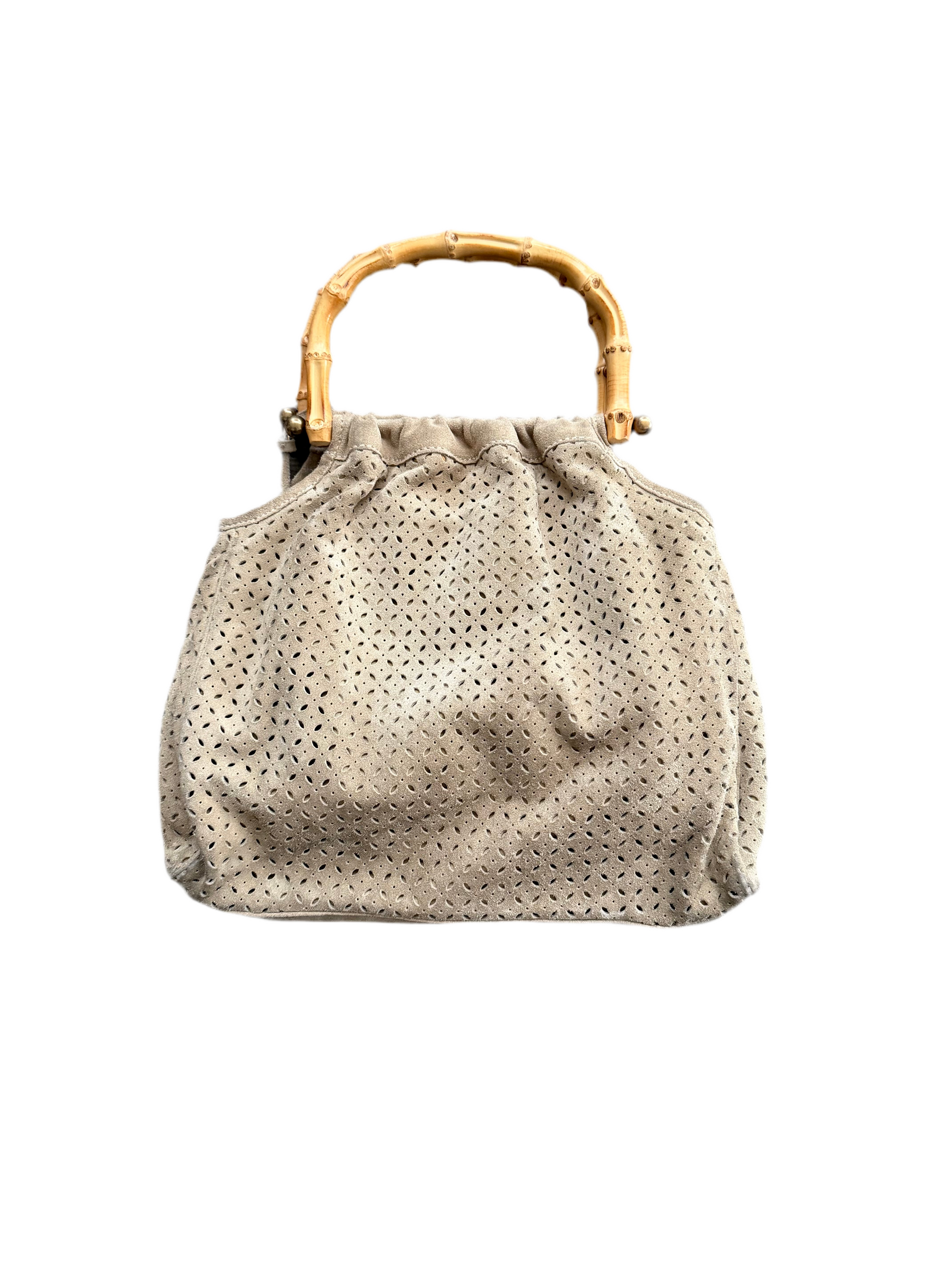 MIU MIU 00s BAMBOO HANDLE SUEDE BAG