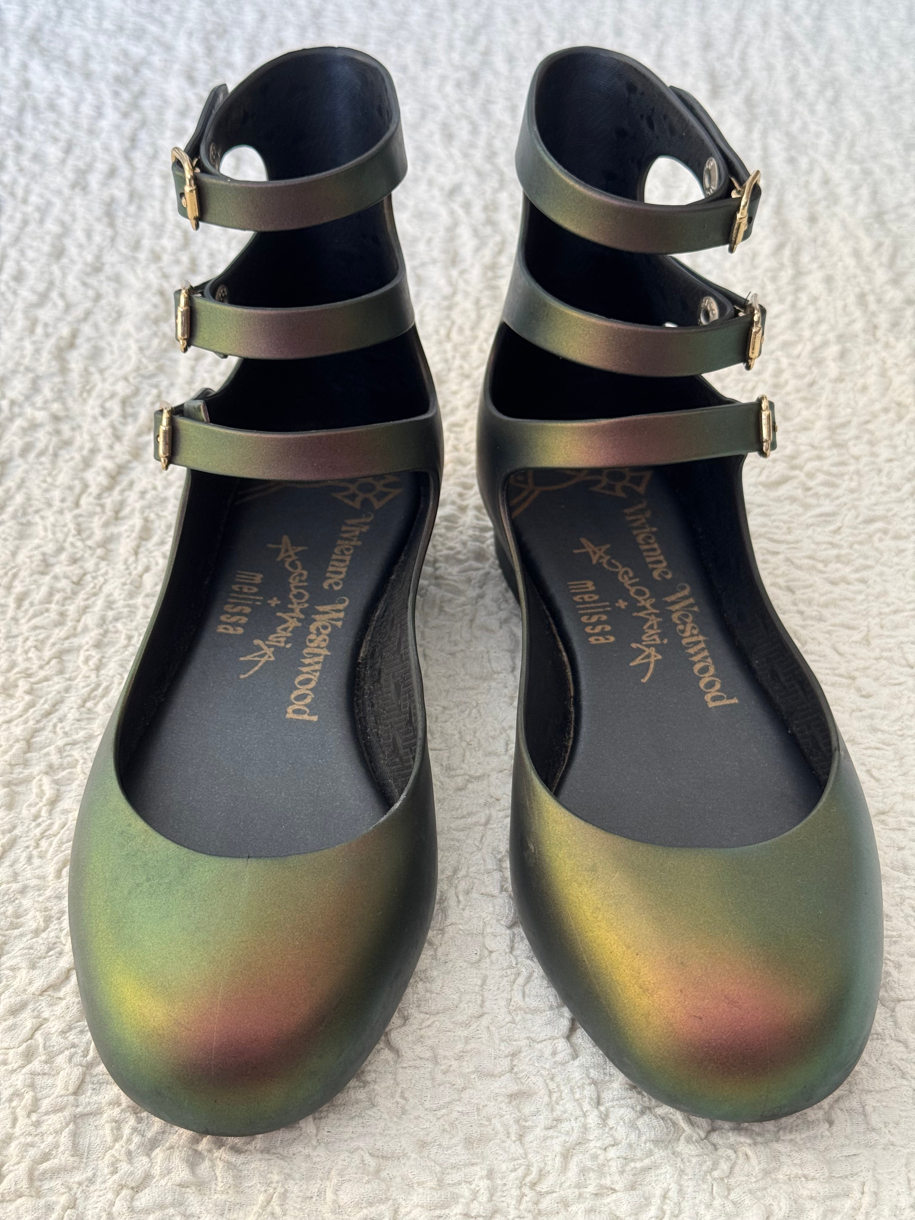 VIVIENNE WESTWOOD x MELISSA 00s IRIDESCENT BALLET FLATS – ARIA HAIA