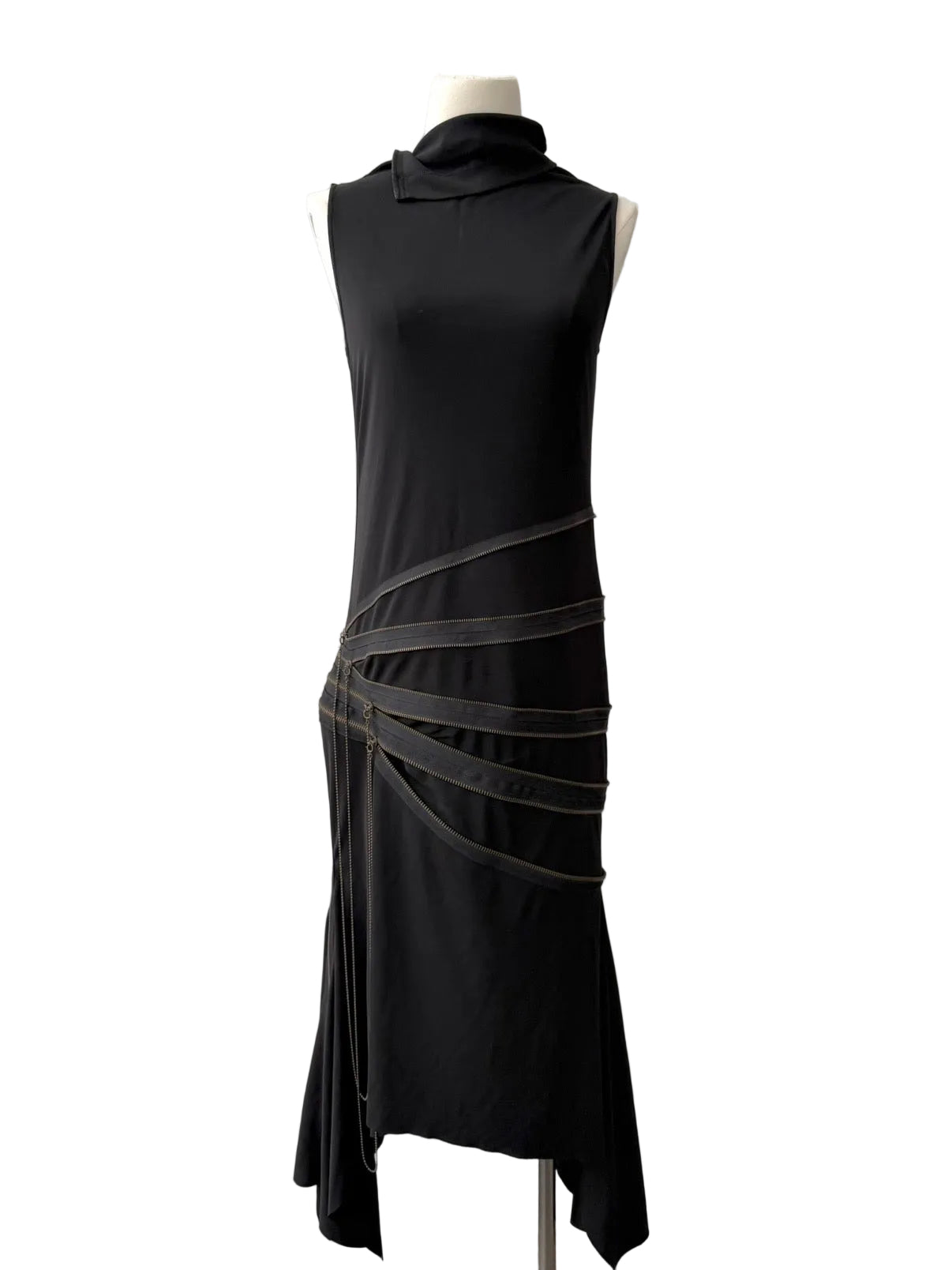 JEAN PAUL GAULTIER S/S 1995 ZIPPER ASYMMETRICAL DRESS