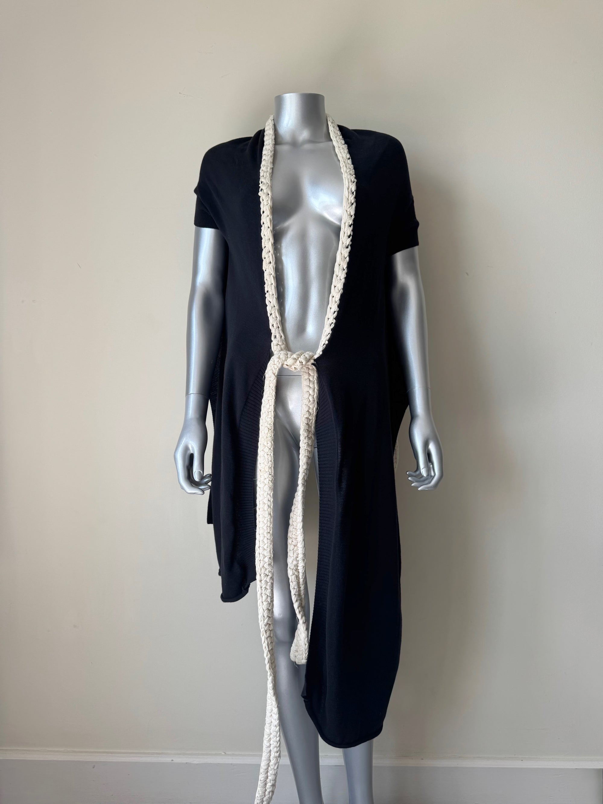 YOHJI YAMAMOTO S/S 2007 DRAPED KNIT CARDIGAN
