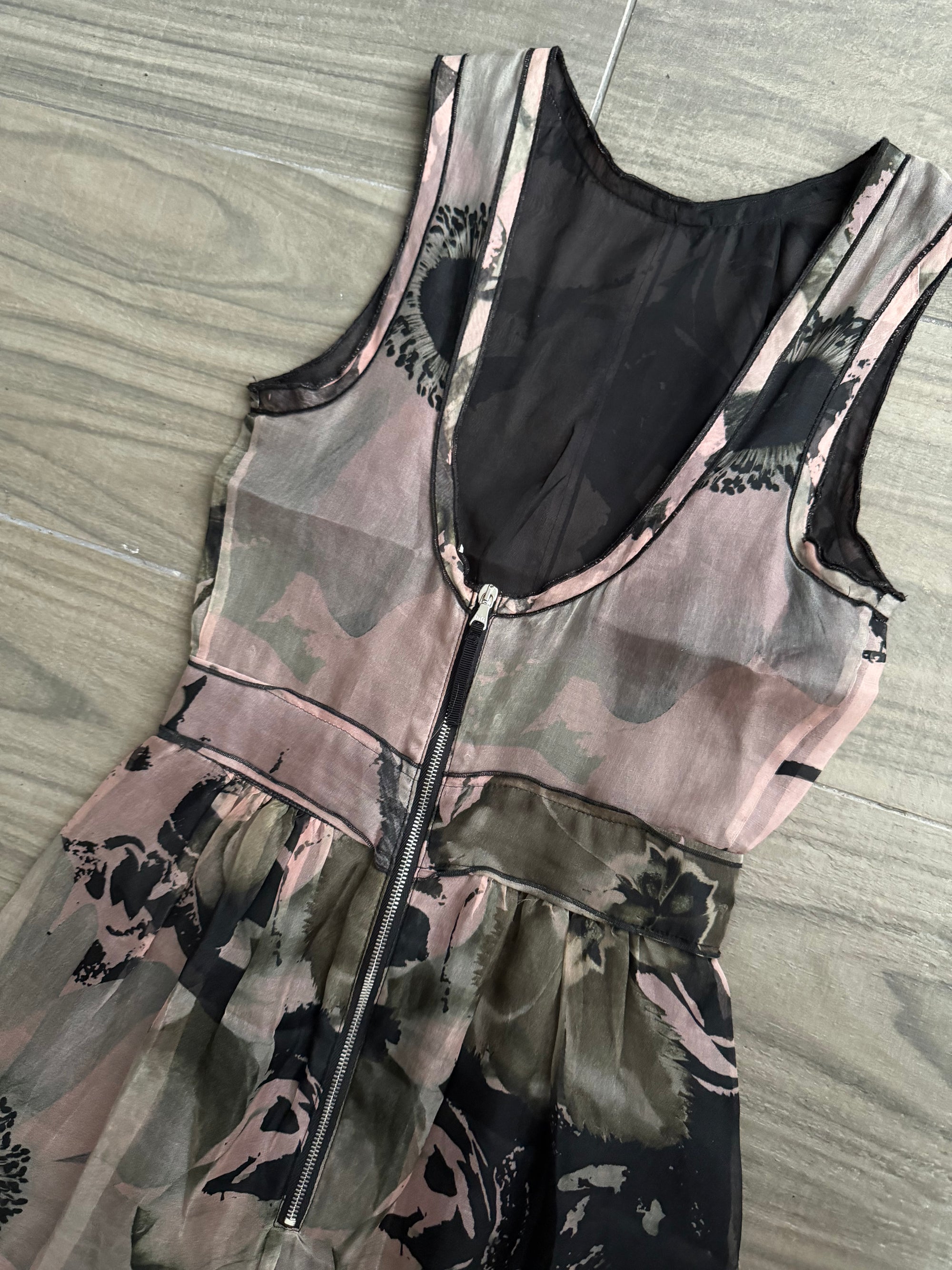 DOLCE AND GABBANA 00s SILK FLORAL DRESS