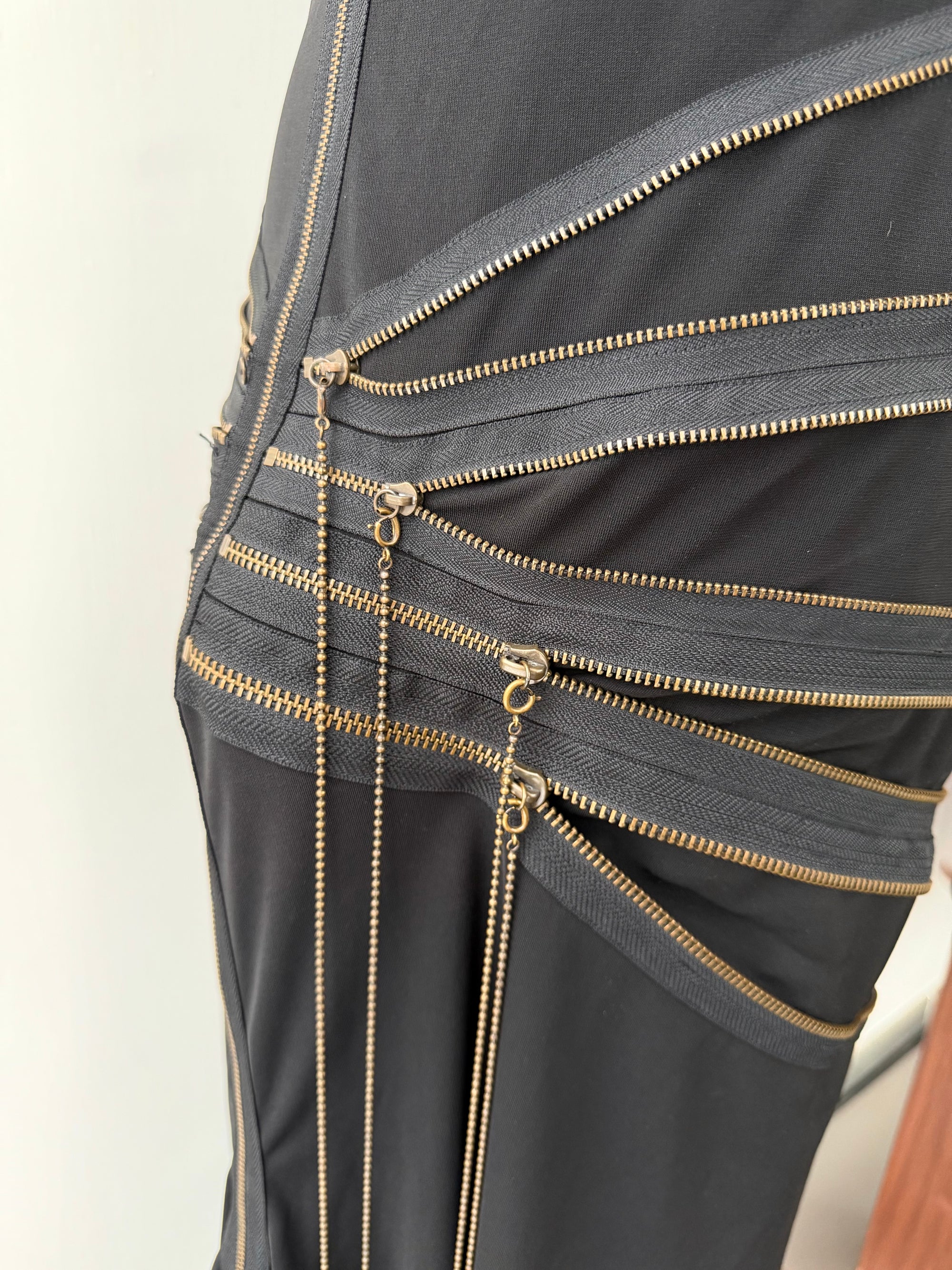 JEAN PAUL GAULTIER S/S 1995 ZIPPER ASYMMETRICAL DRESS